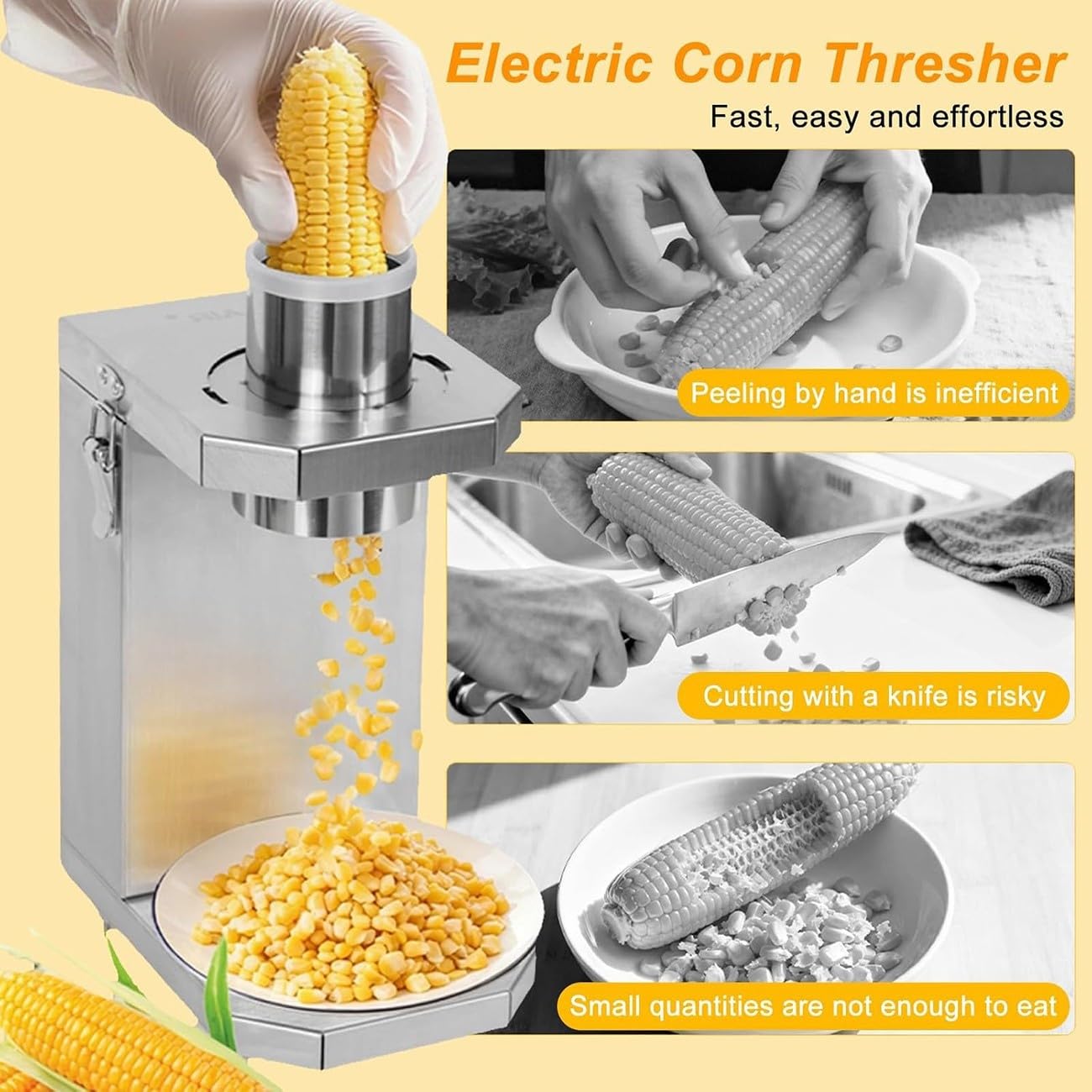 Electric Corn Sheller Per Mais Fresco E Cotto,trebbiatrice Commerciale