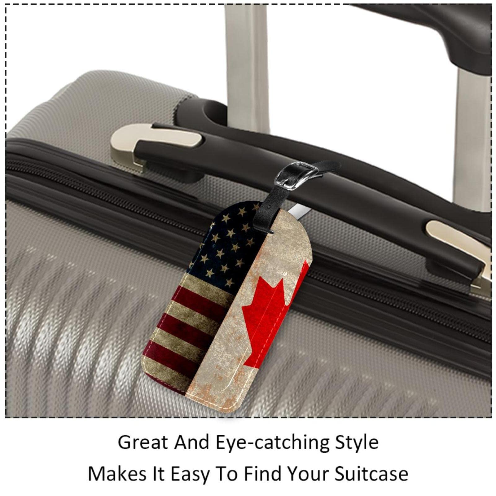 SAFIGLE Etichette Bagaglio Con Bandiera Canada - 2 Set Porta Carta D'imbarco