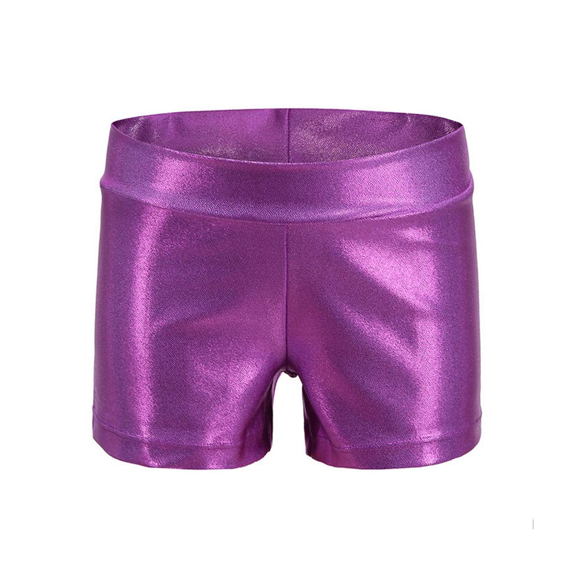 Dtone Girls Purple Shorts For Dance Gymnastics Leotards Athletic Shorts Sparkle Glitter Shiny Sports Fitness Hot Pants