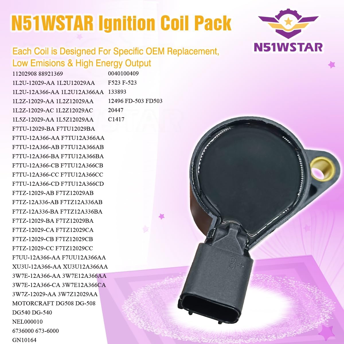 Curved Boot Ignition Coil Packs of 8 Compatible with Ford Mercury F150 F250 E150 E350 Lincoln Navigator Crown Victoria Expedition Mustang 4.6 5.4 6.8 V8 V10 for DG508 FD503