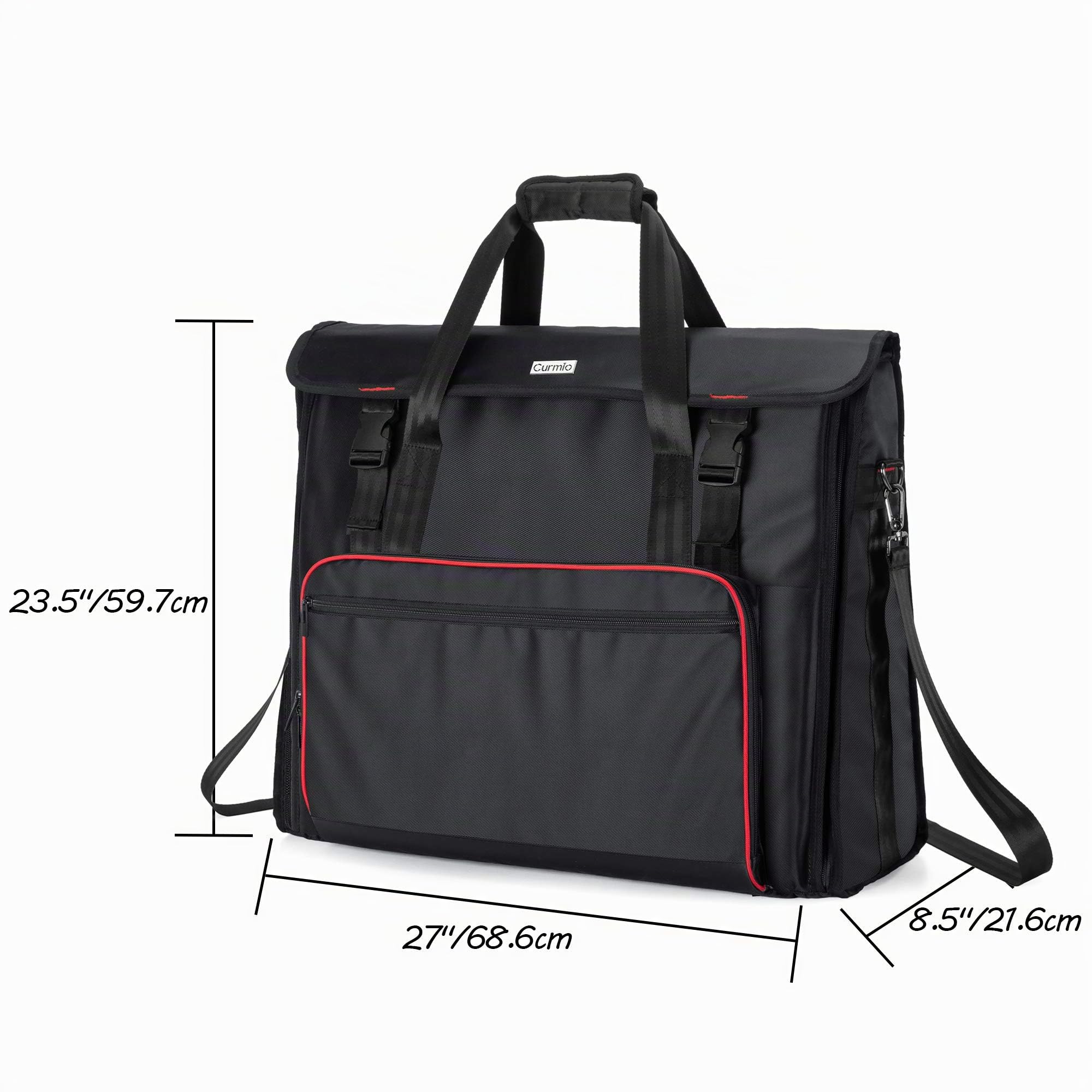 CURMIO Borsa da viaggio compatibile con computer desktop Apple iMac 27'', custodia per laptop compatibile con monitor iMac 27 pollici e accessori, Nero | Custodia da Viaggio per Schermo del Computer, Imbottitura Spessa, Tasca Accessori, Tracolla Rimovibil