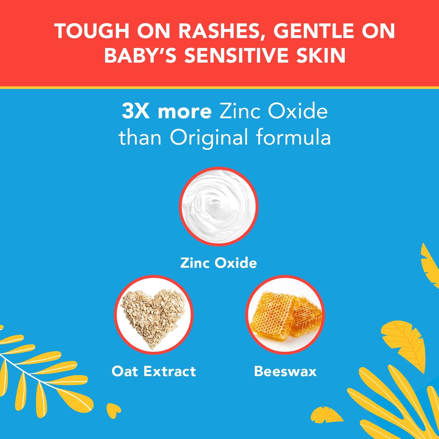 Triple Paste 3X Max Diaper Rash Ointment, Maximum Strength Zinc Oxide Ointment for Severe Diaper Rash, 2 oz Tube