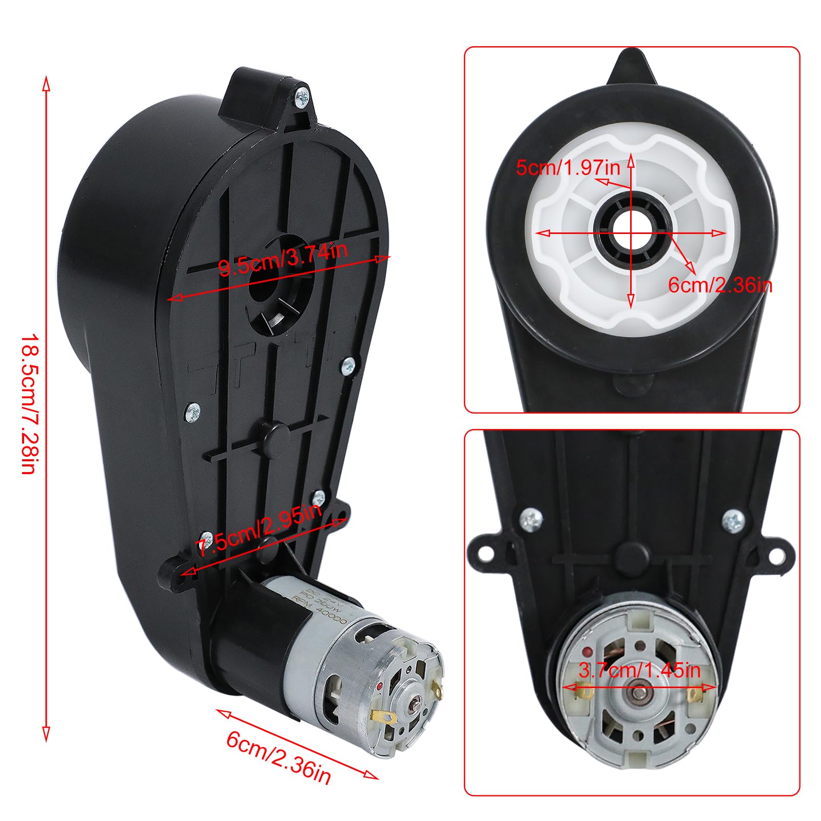 24 V RS550 - Scatola di trasmissione motore elettrico, 2 pezzi, 40000 giri/min, motore elettrico, cambio per auto dei bambini, giocattolo di ricambio