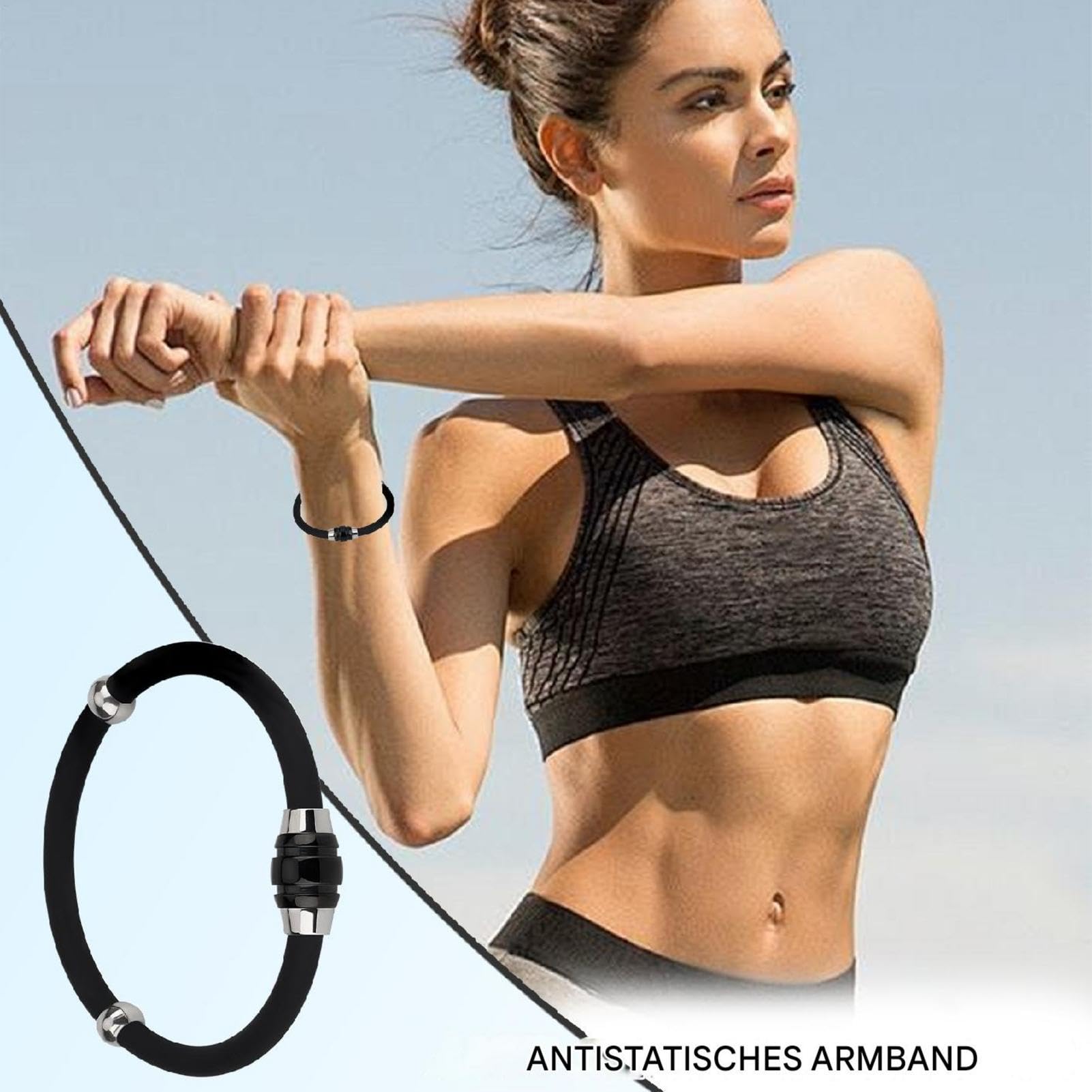 Bracciale antistatico – Braccialetto di rimozione elettrostatico, cinturino antistatico, cinturino per rimuovere elettricità statica, accessorio alla moda, cinturino sportivo in silicone impermeabile