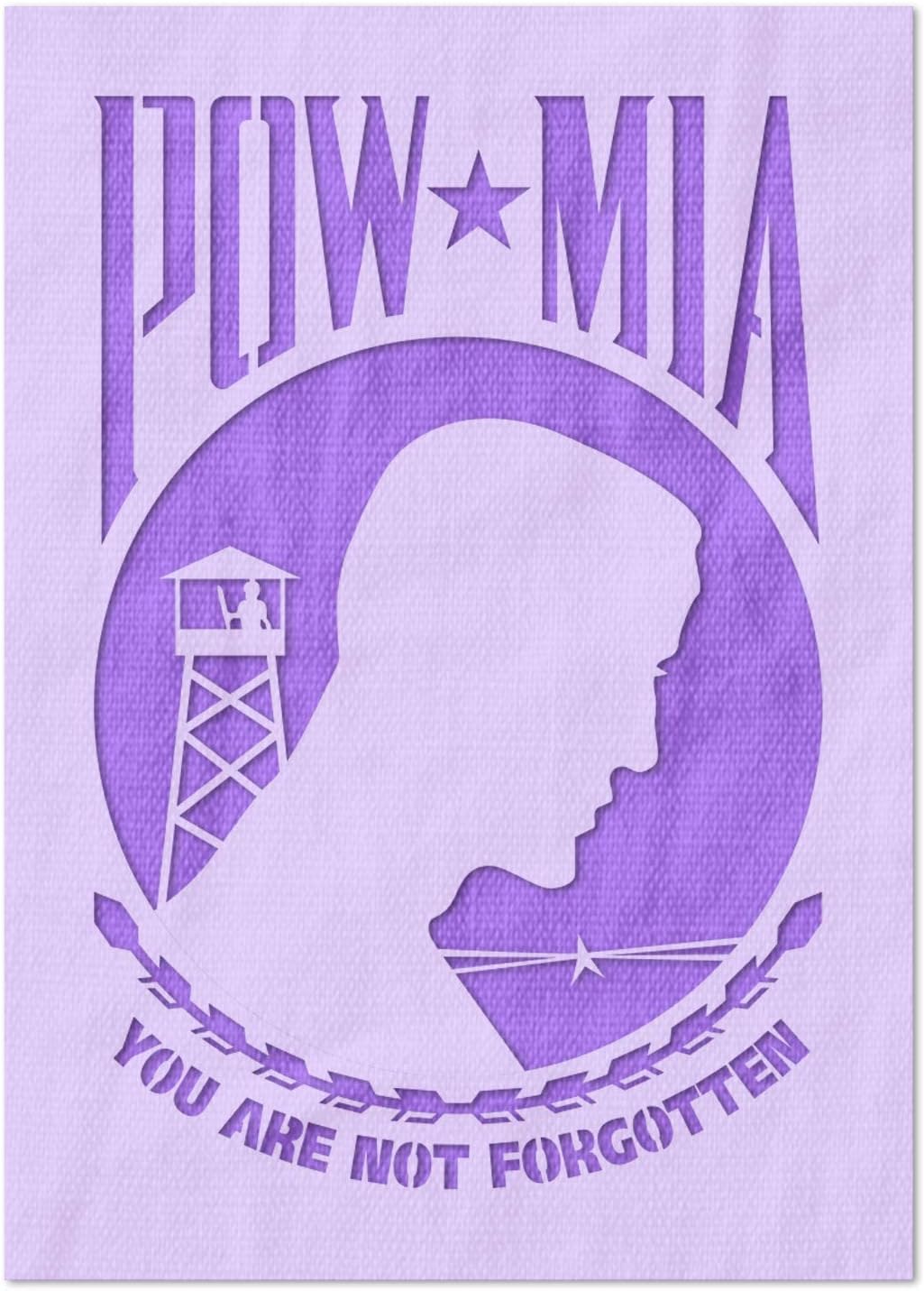Stencil Stop POW MIA Flag Stencil - Reusable for DIY Projects, Painting, Drawing, Crafts - 14 Mil Mylar Plastic (12 x 18 inches)