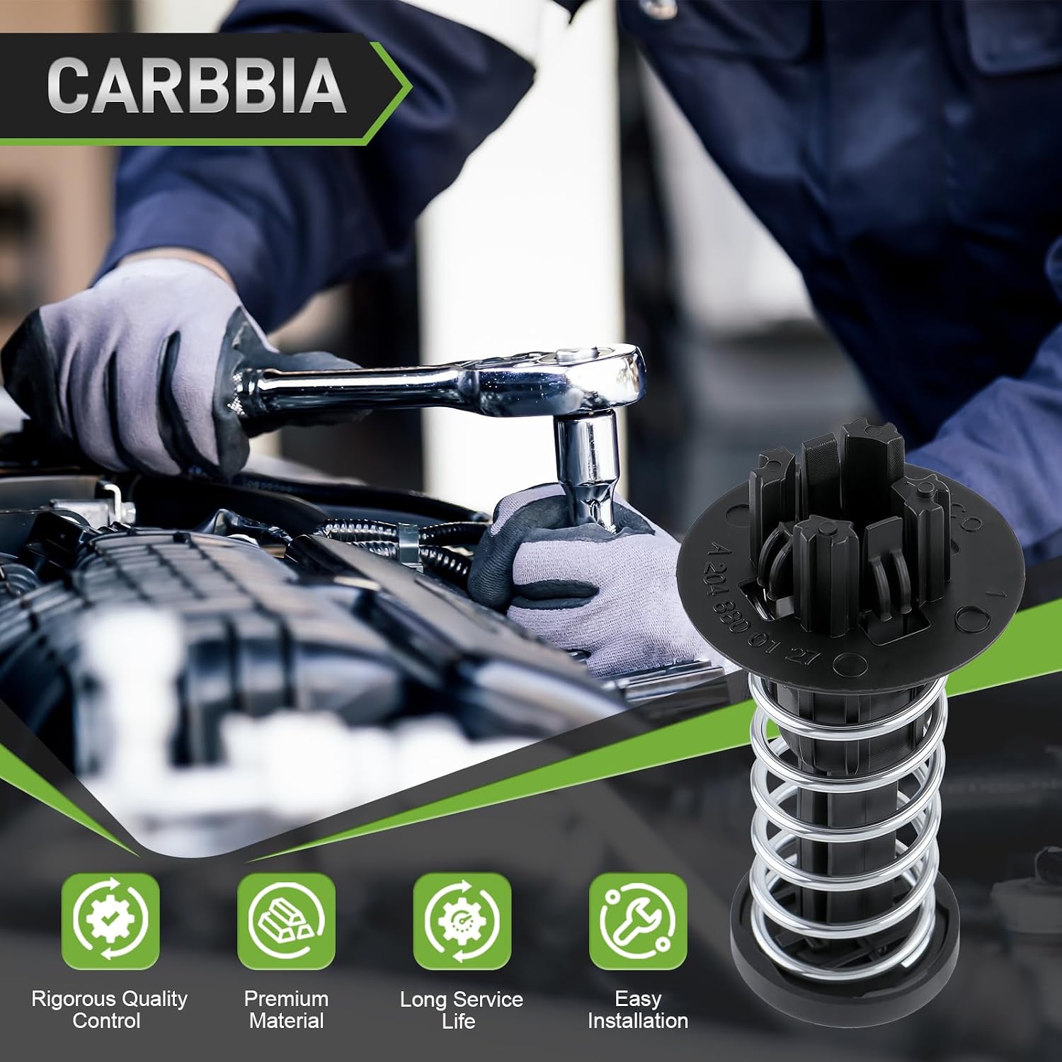 Hood Catch Spring 2048800127 2PCS Compatible with Mercedes Benz W204 X204 C350 C63 AMG GLK250 GLK350