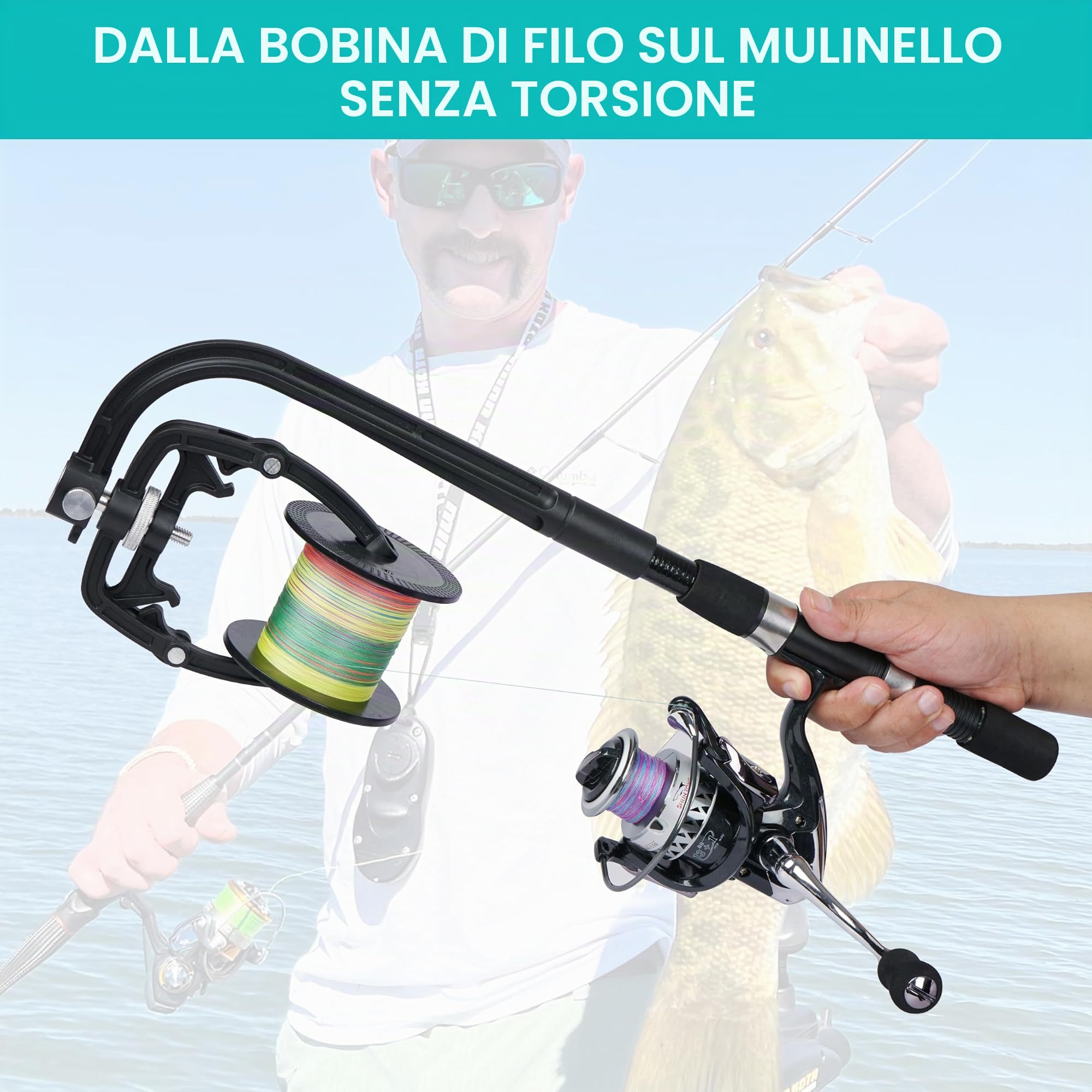 OROOTL Imbobinatore per Mulinelli Mulinello da Pesca Avvolgi per Lenza Accessori Pesca Portatile Regolabile Line Spooler Pesca…