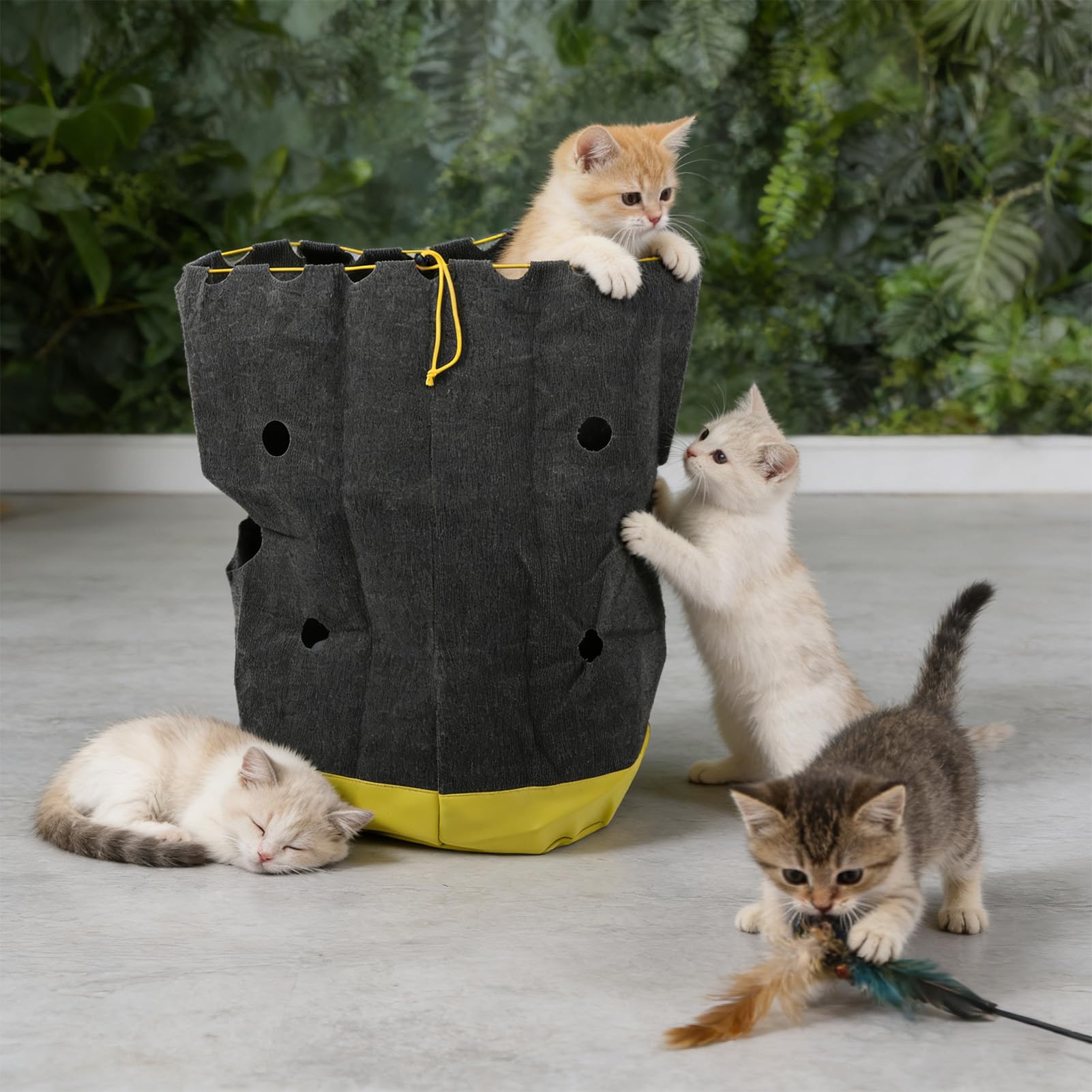 SIXRUN Borsa Portaoggetti per Gatti Accogliente Trasportino Multifunzionale per Viaggi e attività All'aperto Pelle Poliestere Spazioso 85 Cm