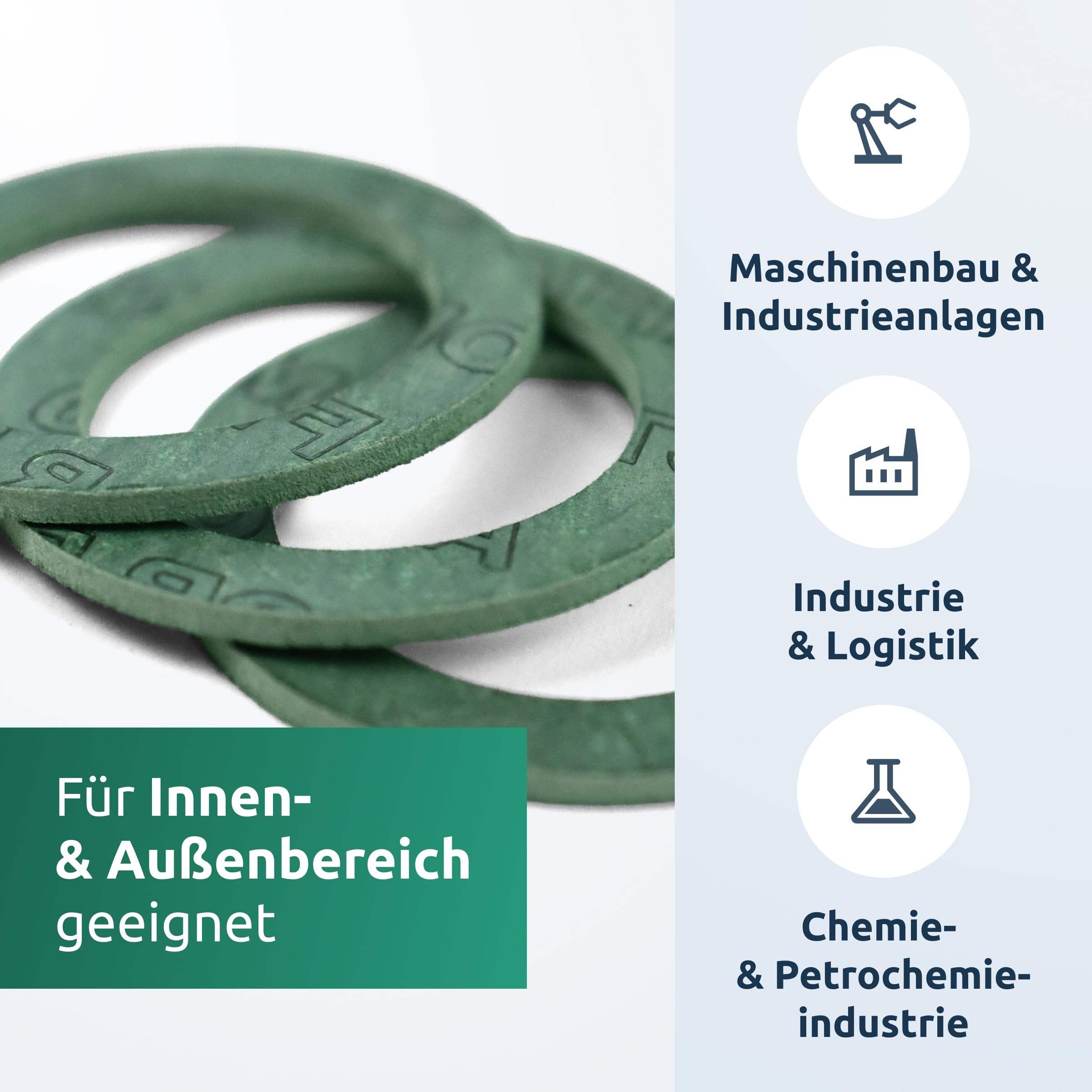 diconfa AFM30 Flachdichtung - WÄHLENBAR ==> 1/4 bis 2 Zoll - 1 bis 200 Stück // AUSWAHL: 2'' (56x44x2mm), 5 Stück - Dichtung Dichtring Dichtungsring Heizung Wasser Sanitär Solar Armatur