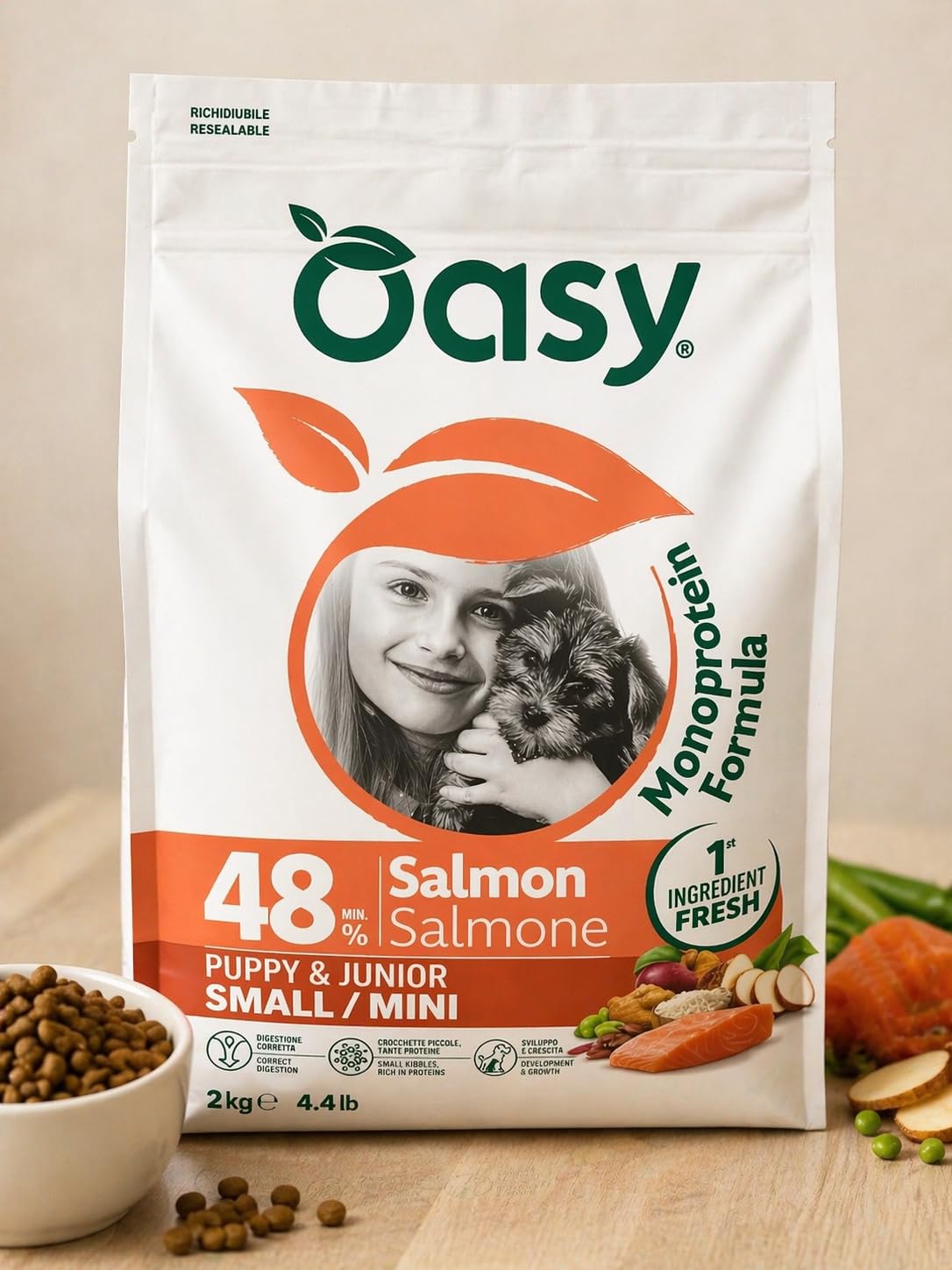 Pienso para perro cachorro Puppy & Junior Small Mini con salmón 2 kg monoprotein fórmula