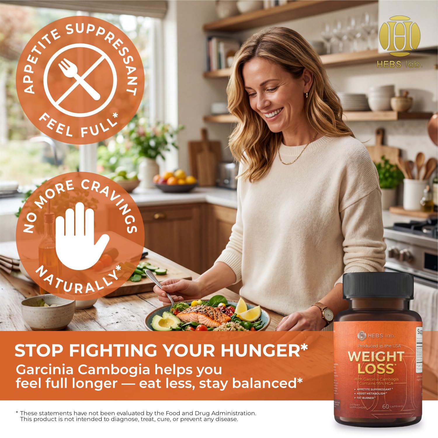 Weight Loss Pills for Women & Men – GLP-1 Support Diet Pills with Garcinia Cambogia - Effective Appetite Suppressant - Metabolism Booster – Belly Fat Burner for Men & Women - Made in the USA — Amazon image 4