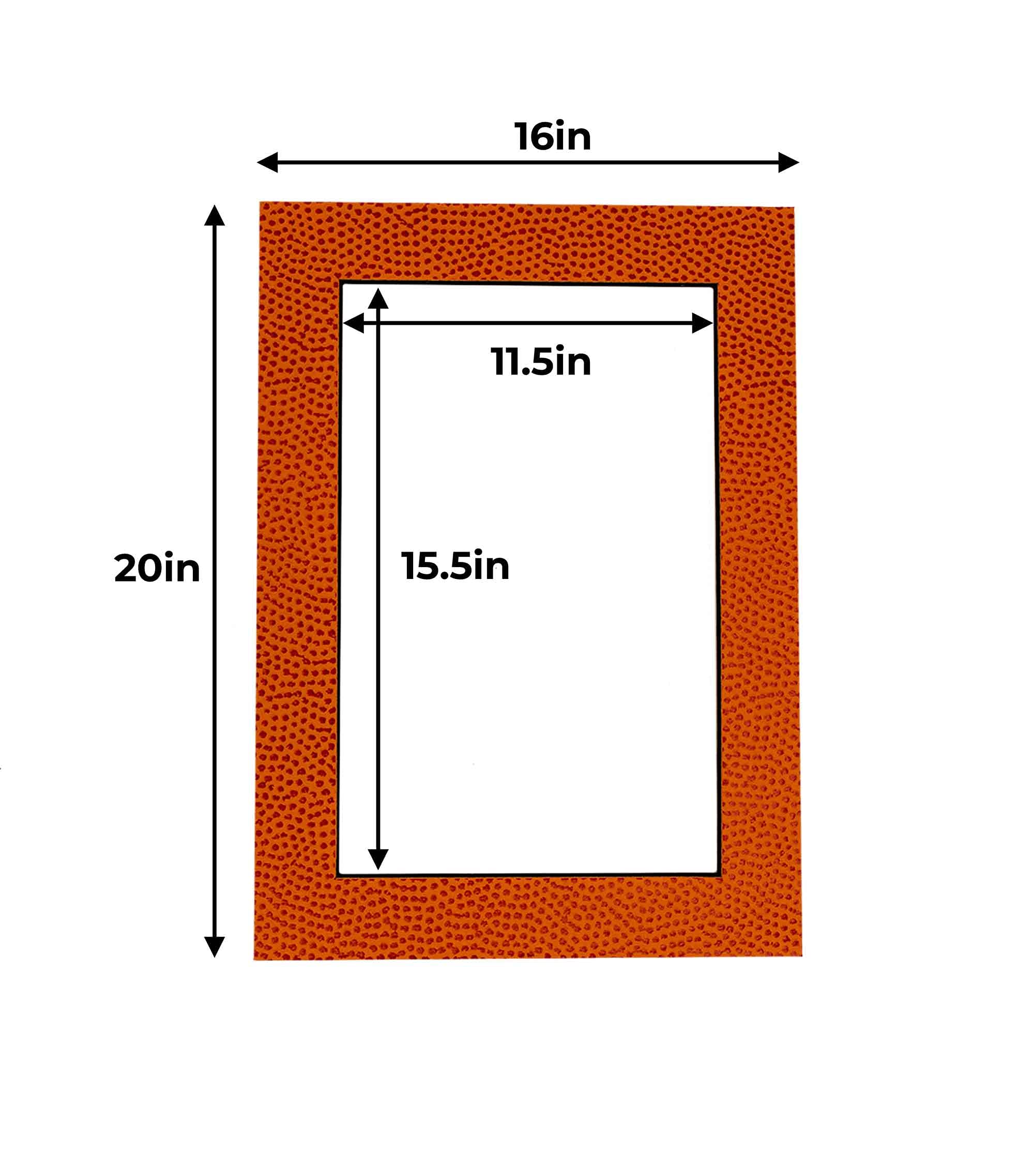 16x20 Mat for 12x16 Photo - Precut Basketball Texture Picture Matboard for Frames Measuring 16 x 20 Inches - Bevel Cut Matte to Display Art Measuring 12 x 16 Inches - Acid Free ONE MAT