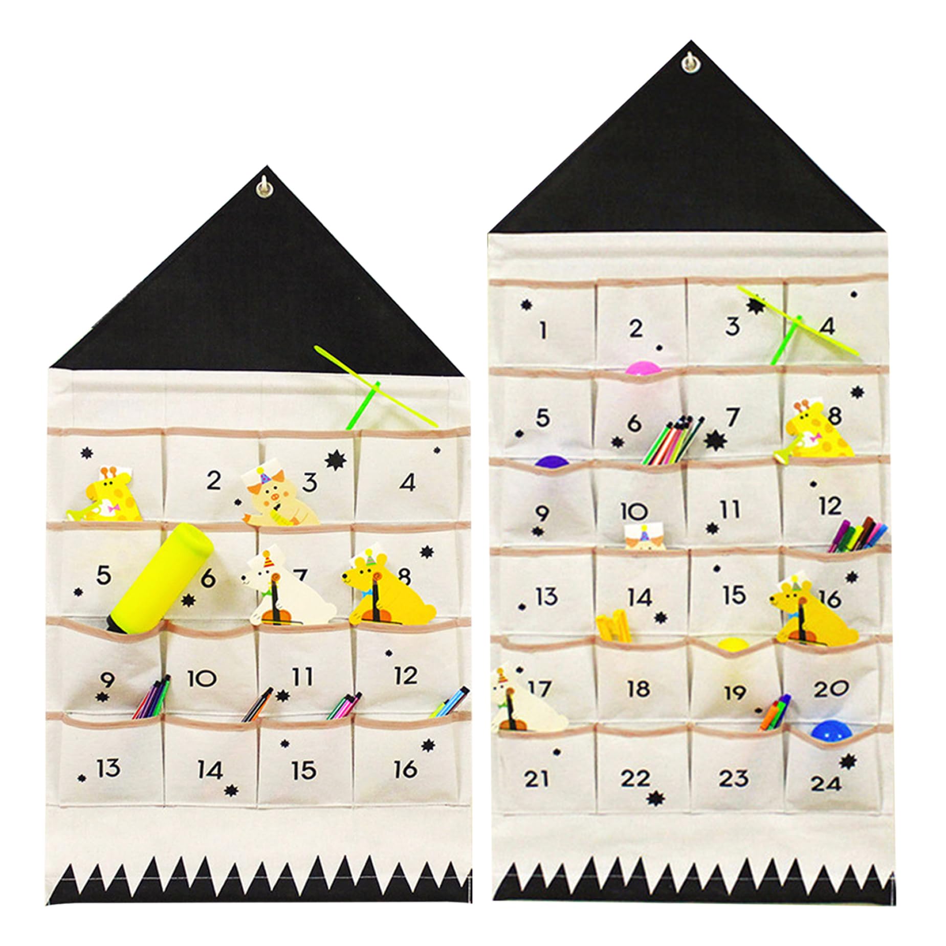 Gcroet Calendario dell'avvento in Tessuto con 24 Tasche Calendario avventato avventato per riempirti Un Calendario di Avventura per Avventure di Natale di Natale Riutilizzabile per Ornamenti Natalizi