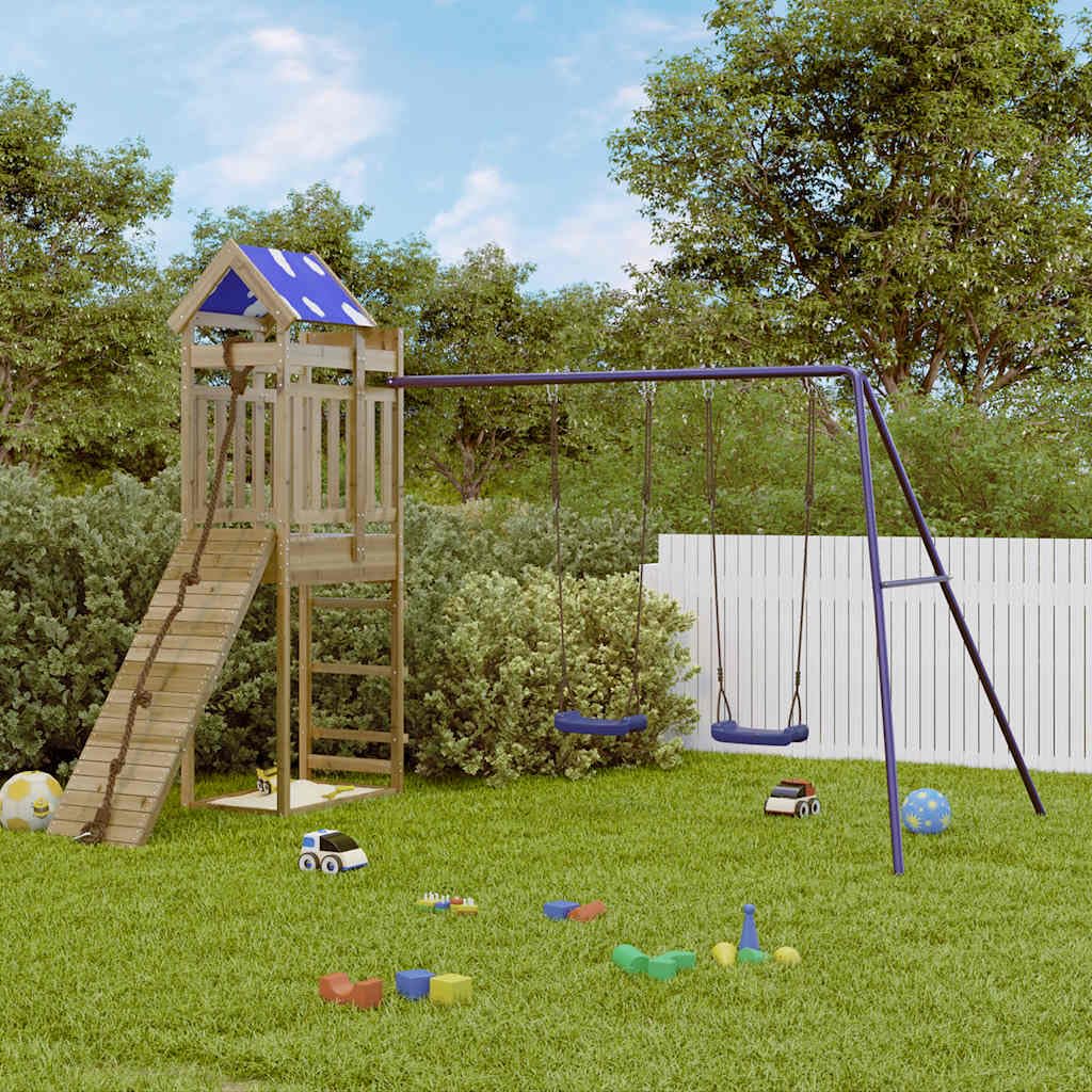 Genérico Parque Infantil de Exterior Madera de Pino impregnada,Juegos y Juguetes,Estructuras para Juegos al Aire Libre,Columpios y estructuras de Juegos,Marrón,3279099