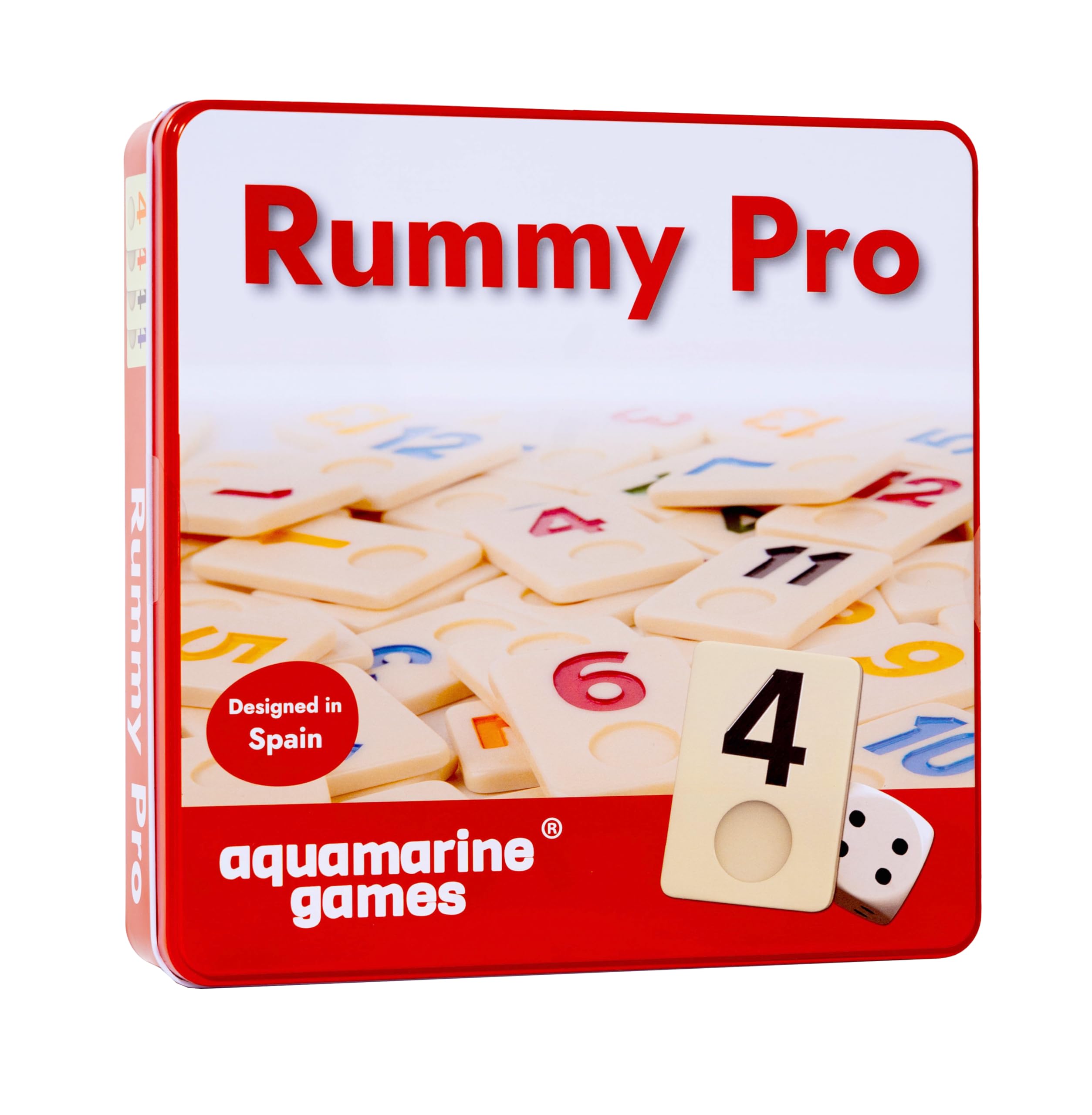 Aquamarine Games Rummy Pro Classic Resin Chip Board Game - Includes 4 Music Stands and Bag