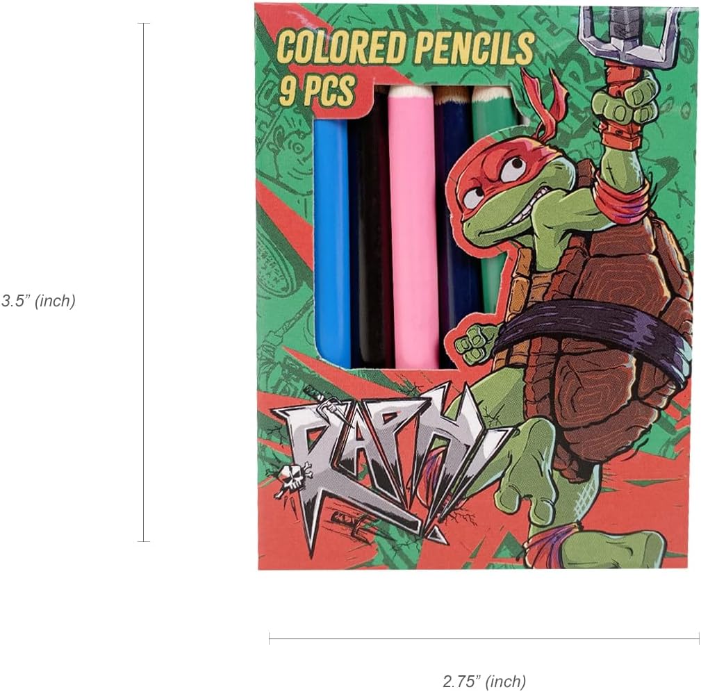 The Teenage Mutant Ninja Turtles Backpack Gift Set - Clear Backpack, 24 pc. Puzzle, 48 pc. Stickers, 9 pc. Colored Pencils, Coloring Cup