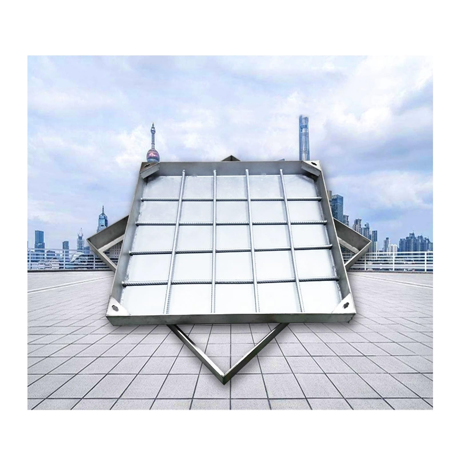 Couvercle de regard 60x60 cm carré robuste pour inspection extérieur et intérieur
