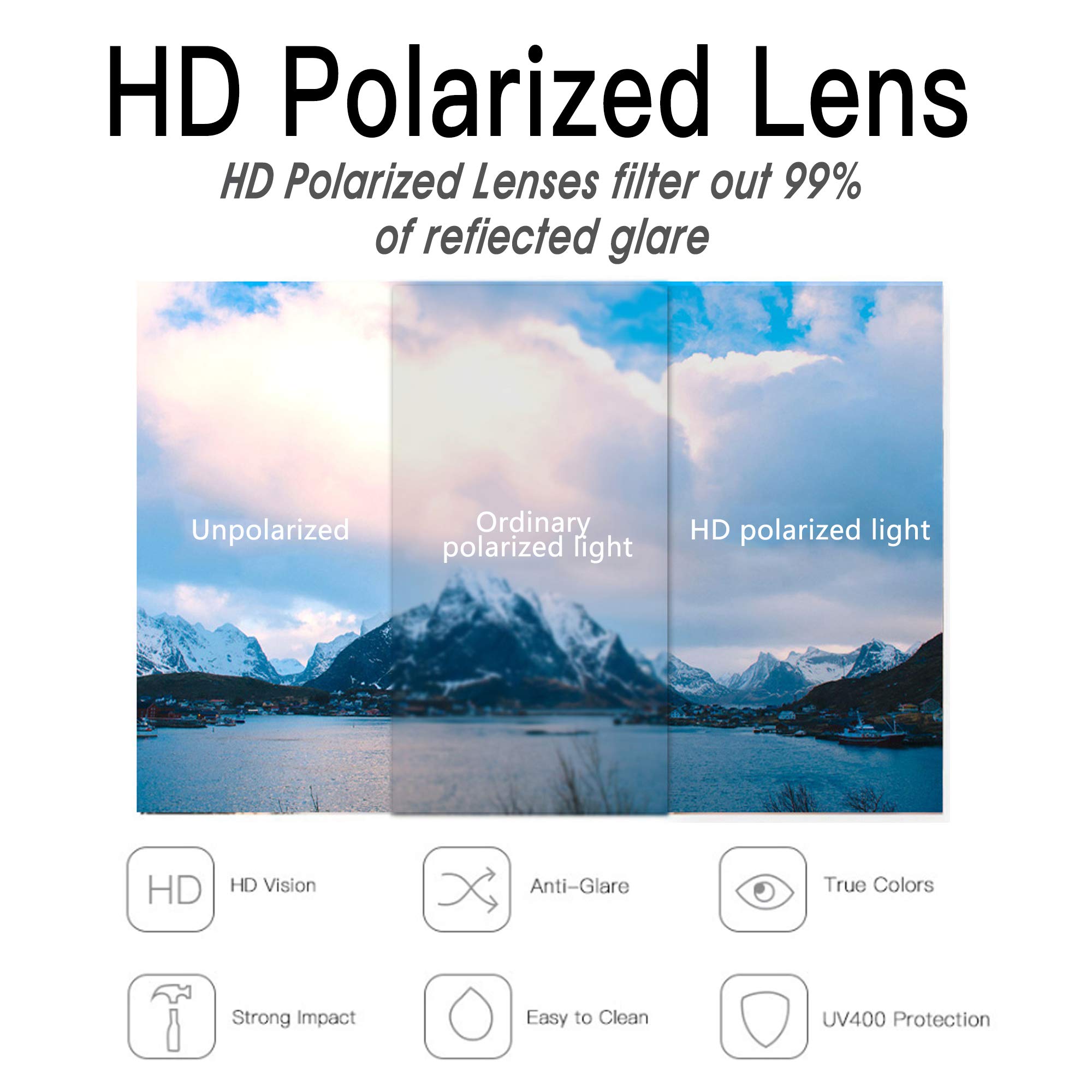 ADEWU Gafas de Sol de Lujo Polarizadas Clásicas Montura Fina de Metal Cristal UV400