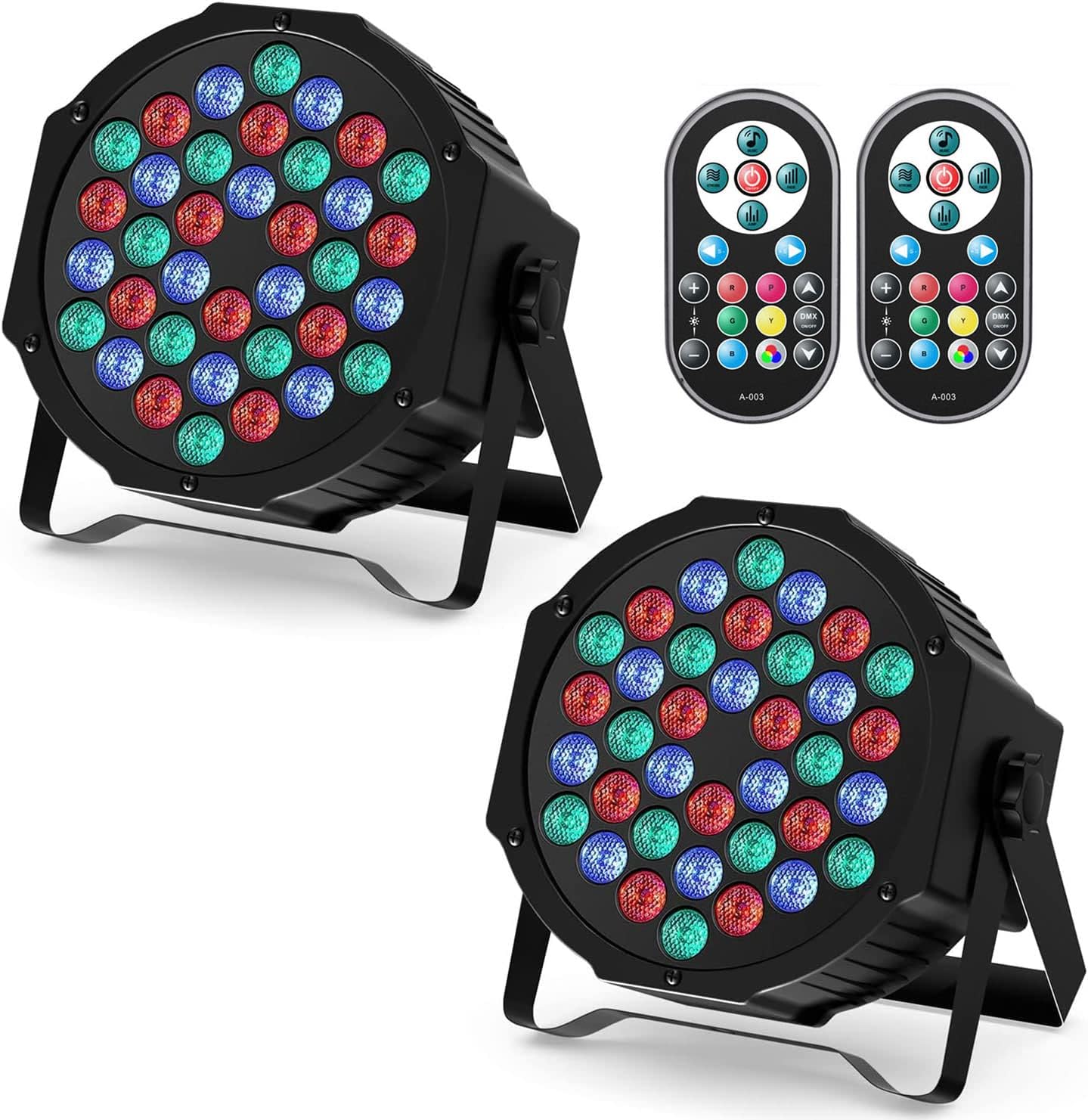 UKing RGB 36 LED Par Can Lights, 72W Stage Light Disco Lights with