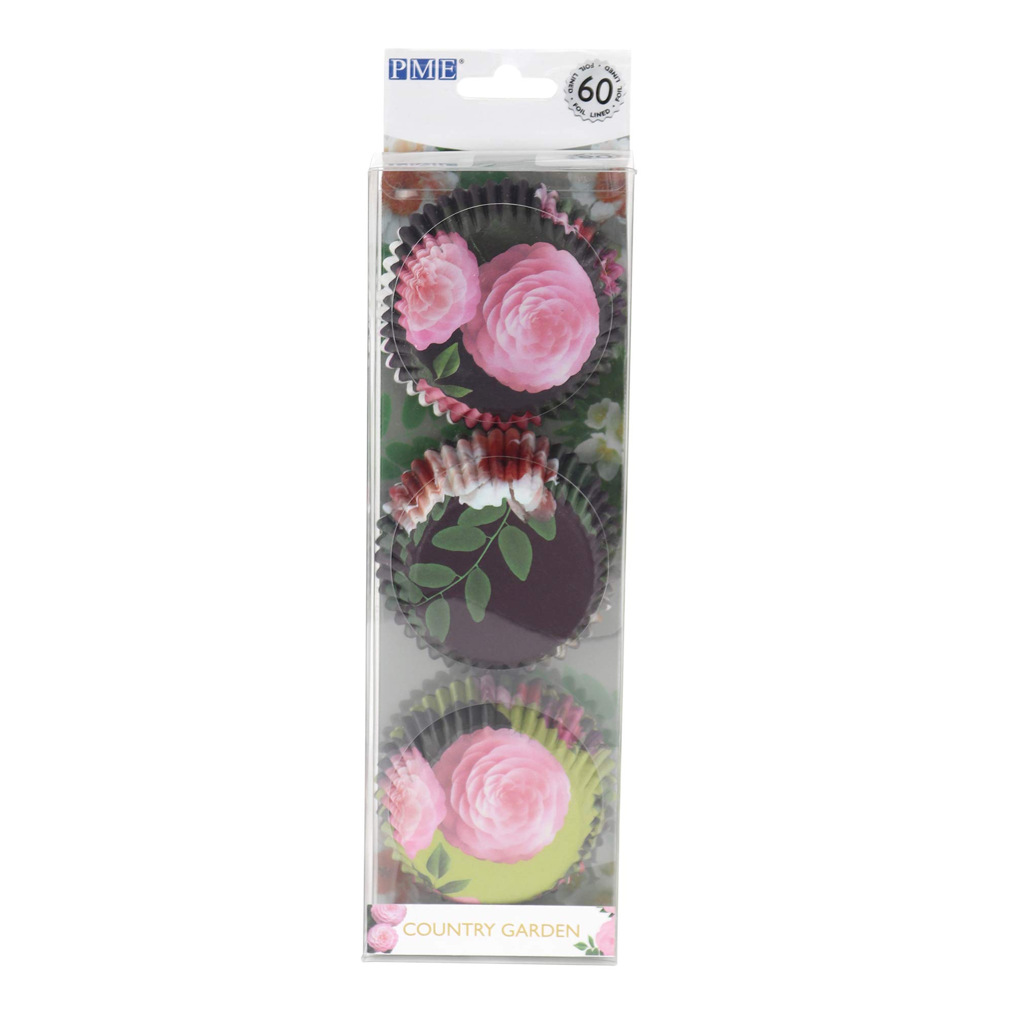 PME Country Garden Foil Lined Cupcake Cases, Set/3, Pk/60, Metallic