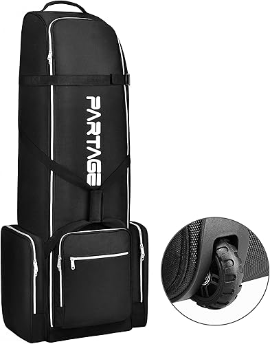 Partage Golf Travel Bag with Wheels,Golf Travel Case for Airlines -Black