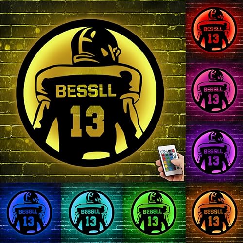 Miniatura 10 de Letrero de neón personalizado para jugador de baloncesto, 16 colores y modos intermitentes con control remoto, lámpara de baloncesto regulable,