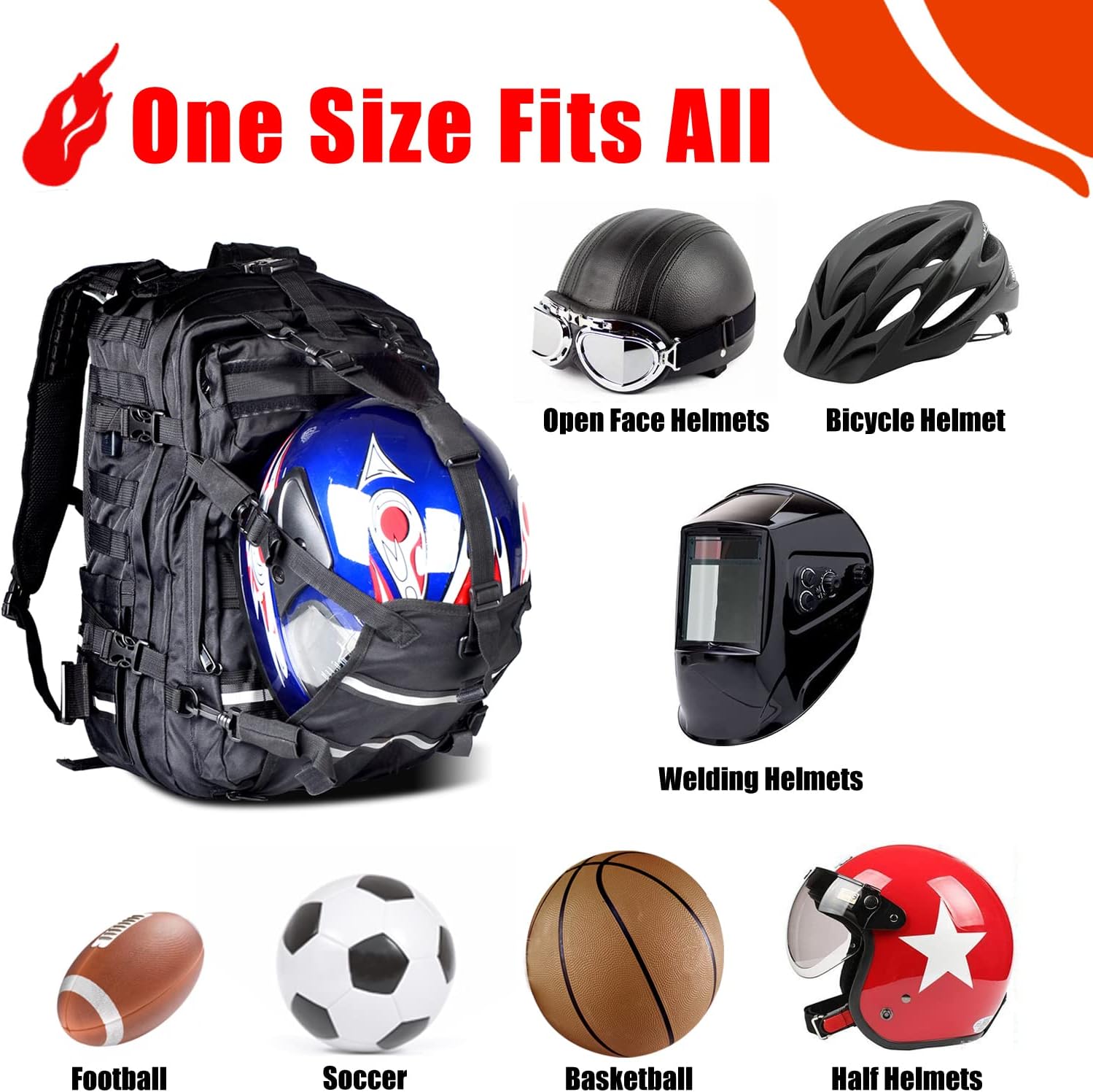 Goldfire Motorcycle Helmet Backpack Waterproof Large Capacity Hiking Backpack Military Tactical Bag Snowmobile Cycling Rechargeable Helmet Bag With USB Port - Image 8