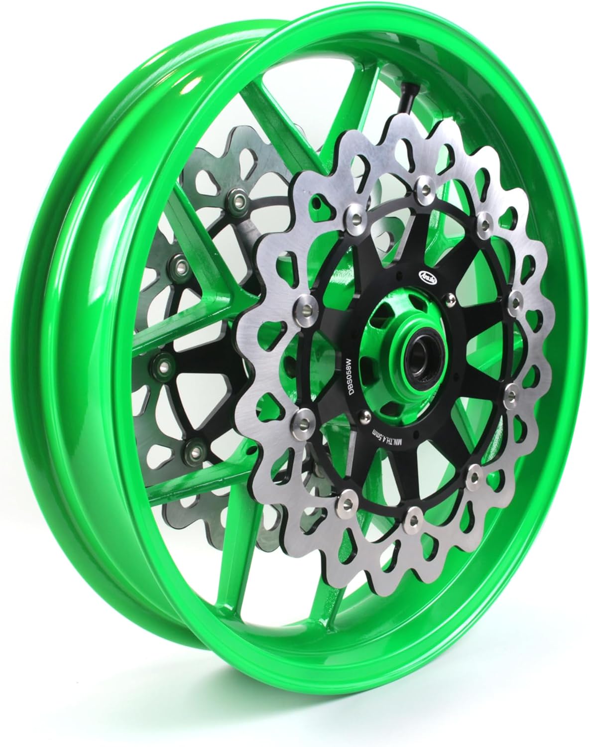 Arashi Front Wheel Rim and Brake Disc Rotors for Honda CBR1000RR 2006-2016, Motorcycle Replacement Accessories Parts Neon Green
