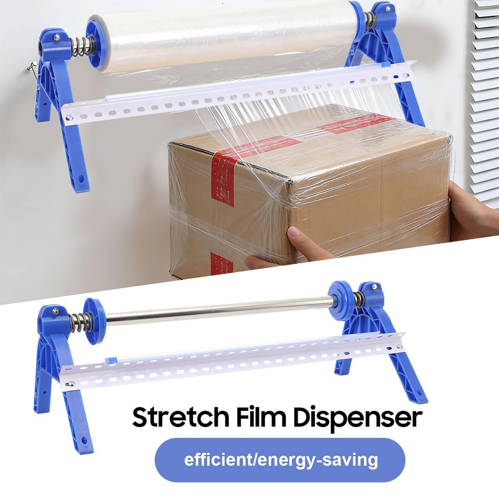 Dévidoir De Film Étirable Manuel avec Coupe-Film Coulissant, Support De Rouleau Réglable pour Films De 30 À 50 Cm De Large