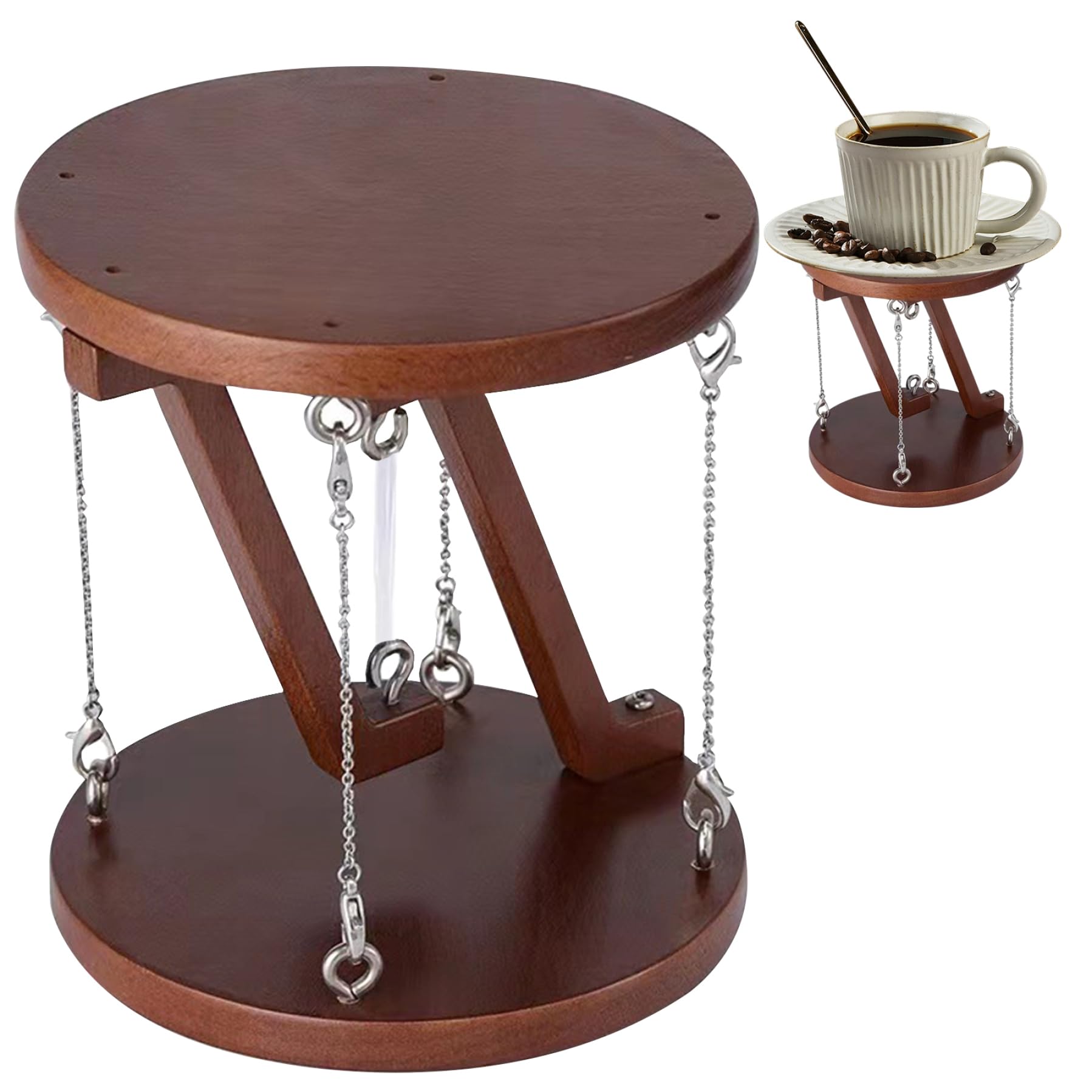 Nut-brown Wooden Tensegrity Table 4.7x5.1in Decorative Tensegrity Model for Home