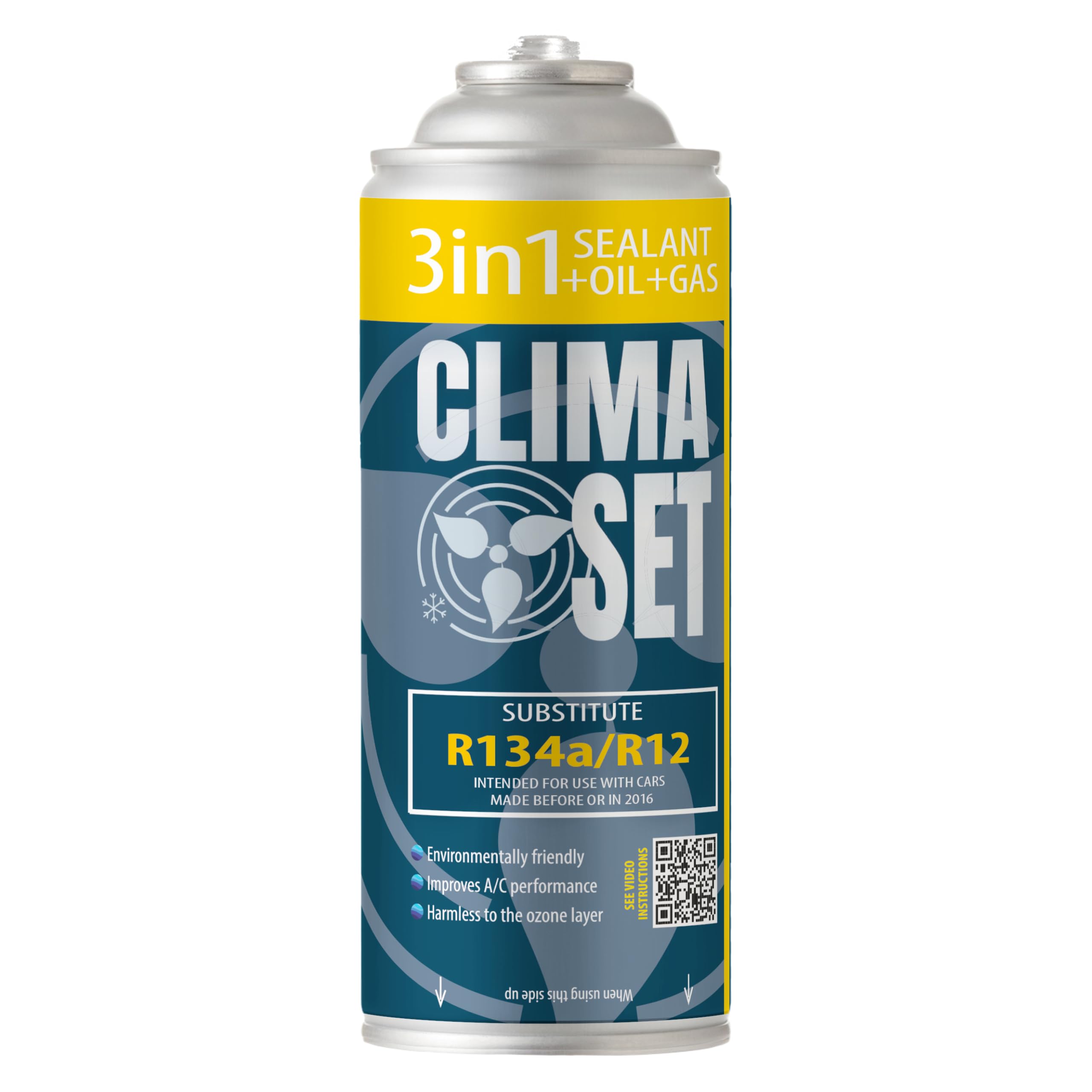AC FIX 5-in-1 – R134a R134a XL slang zaklamp, 470 g Koelmiddel voor auto-airconditioning met olie, afdichtmiddel, UV-kleurstof, droogmiddel – Snelle toepassing – Beschermt de compressor