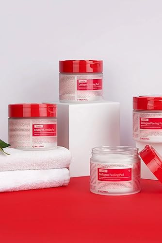 Miniatura 5 de [MEDI-PEEL] Almohadilla de pelado de colágeno rojo lacto, 70 unidades, almohadilla exfoliante y limpiadora con colágeno, antienvejecimiento,