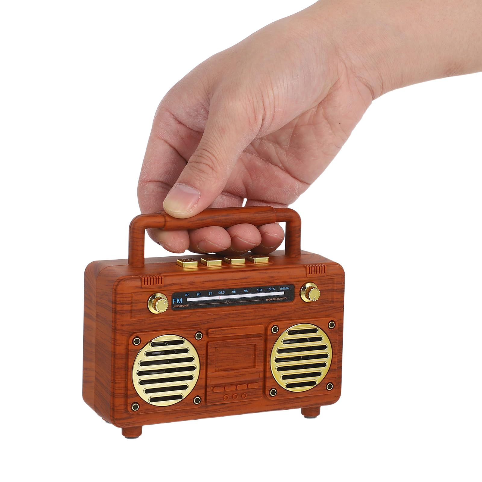 POPETPOP Mini Enceinte sans Fil Portable Rétro Caisson de Basses Intégré