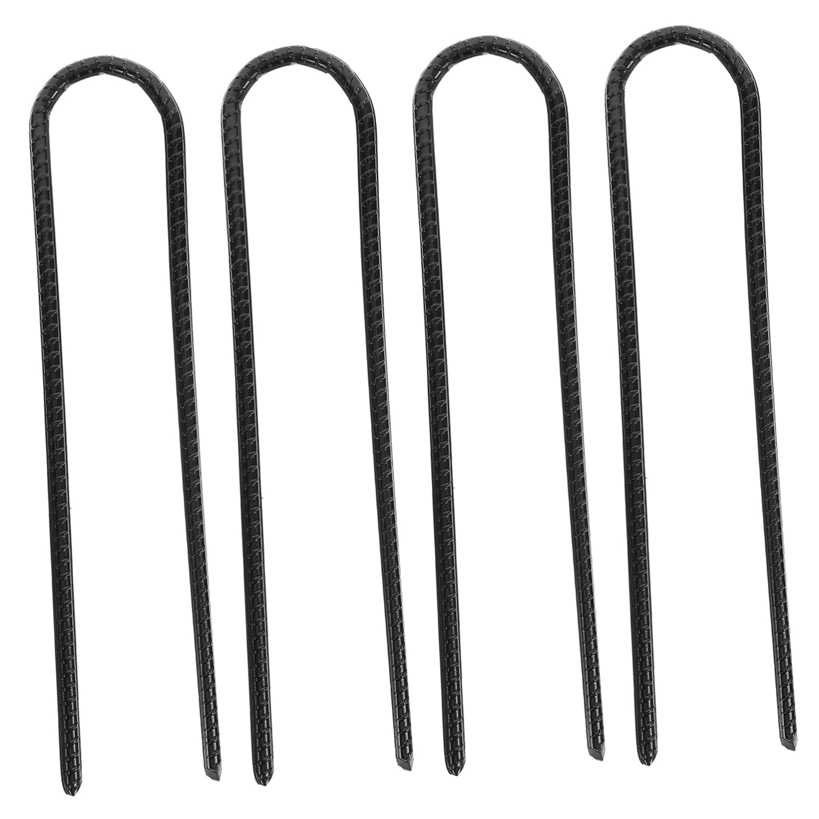 Milisten 4pcs Heavy Duty Steel Ground Stakes for Trampolines Tents Landscaping Weatherproof U Shaped Anchors for Easy Installation Outdoor Durability