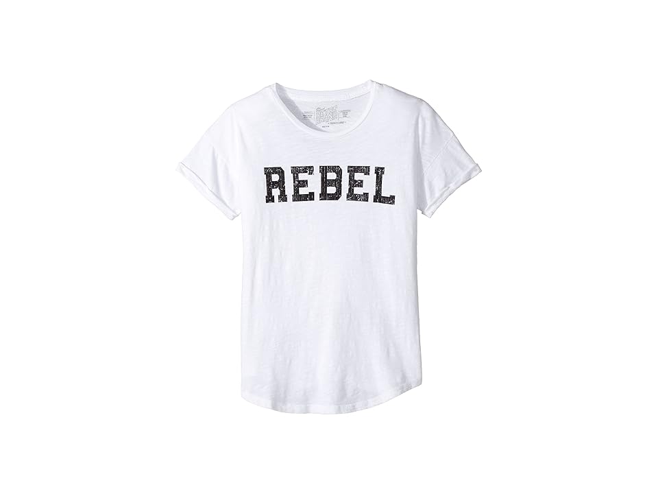 

The Original Retro Brand Kids Rebel Short Sleeve Slub Cotton Tee (Big Kids) (White) Girl's T Shirt