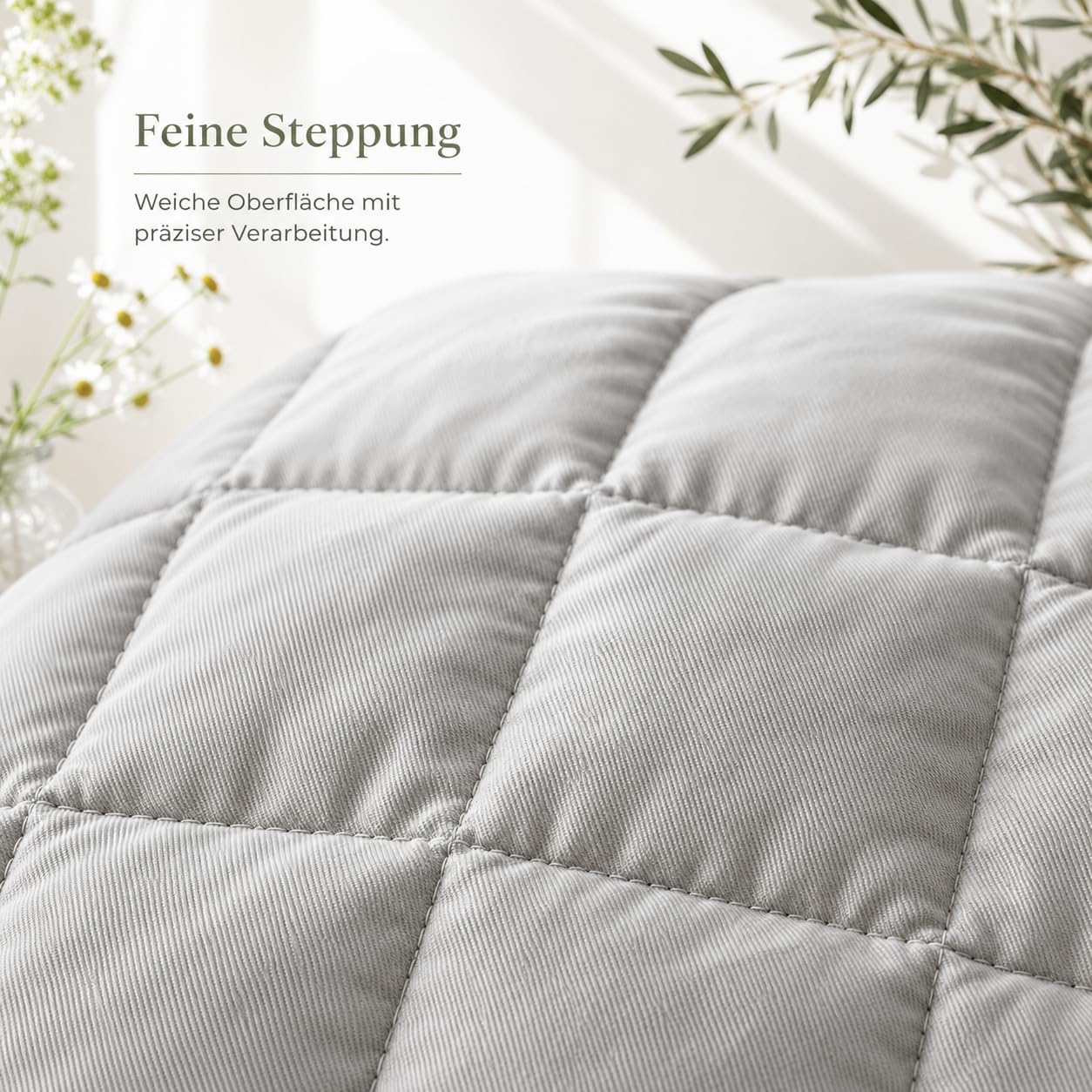 Gewichtsdecke 135x200cm 9kg, Entspannungsdecke 100% Baumwolle Schwere Decke, Weighted Blanket Anti Stress Therapiedecke, Gewichtsdecke Erwachsene zum Besser schlafen, Oeko-Tex Zertifiziert,Hellgrau