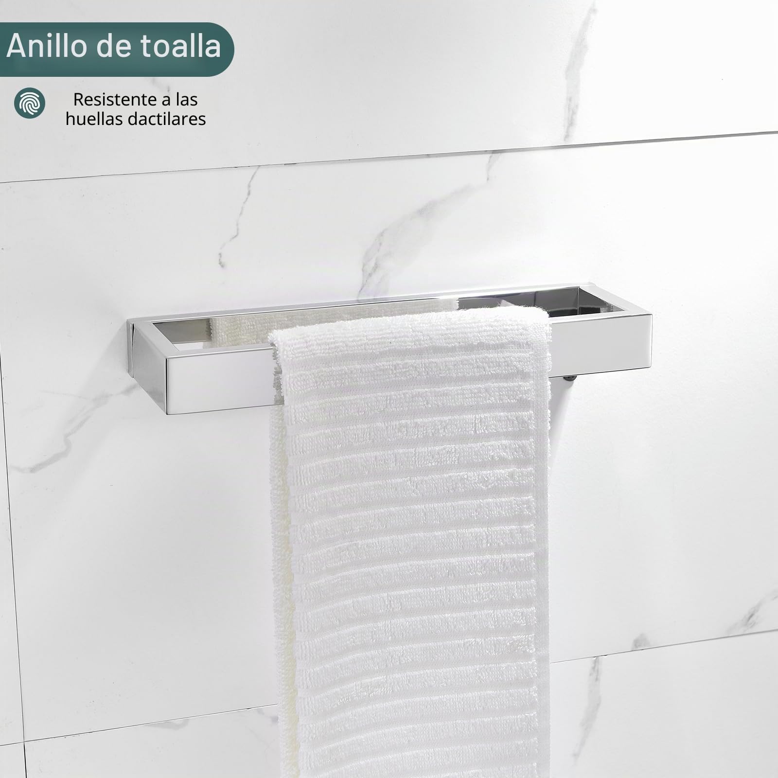 Juego de Accesorios de baño de 4 Piezas, Juego de toalleros cromados, Juego de Accesorios de baño de Acero Inoxidable montado en la Pared, 23.6 Pulgadas