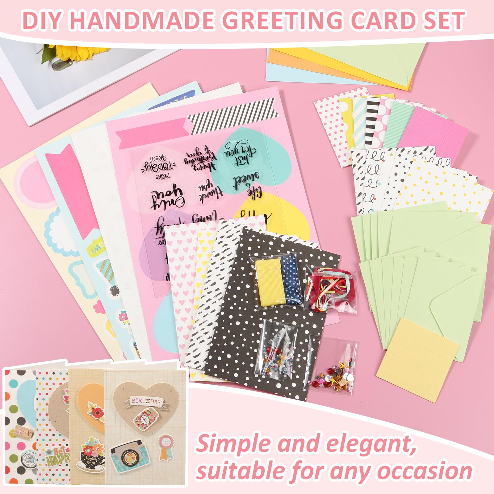 Paper Card Making Kits, Handmade Greeting Card Kits, Elegant Paper Greeting Card Set, DIY Making Materials Set, Warm Card Making Kits for Birthdays Thanksgiving Christmas Holiday