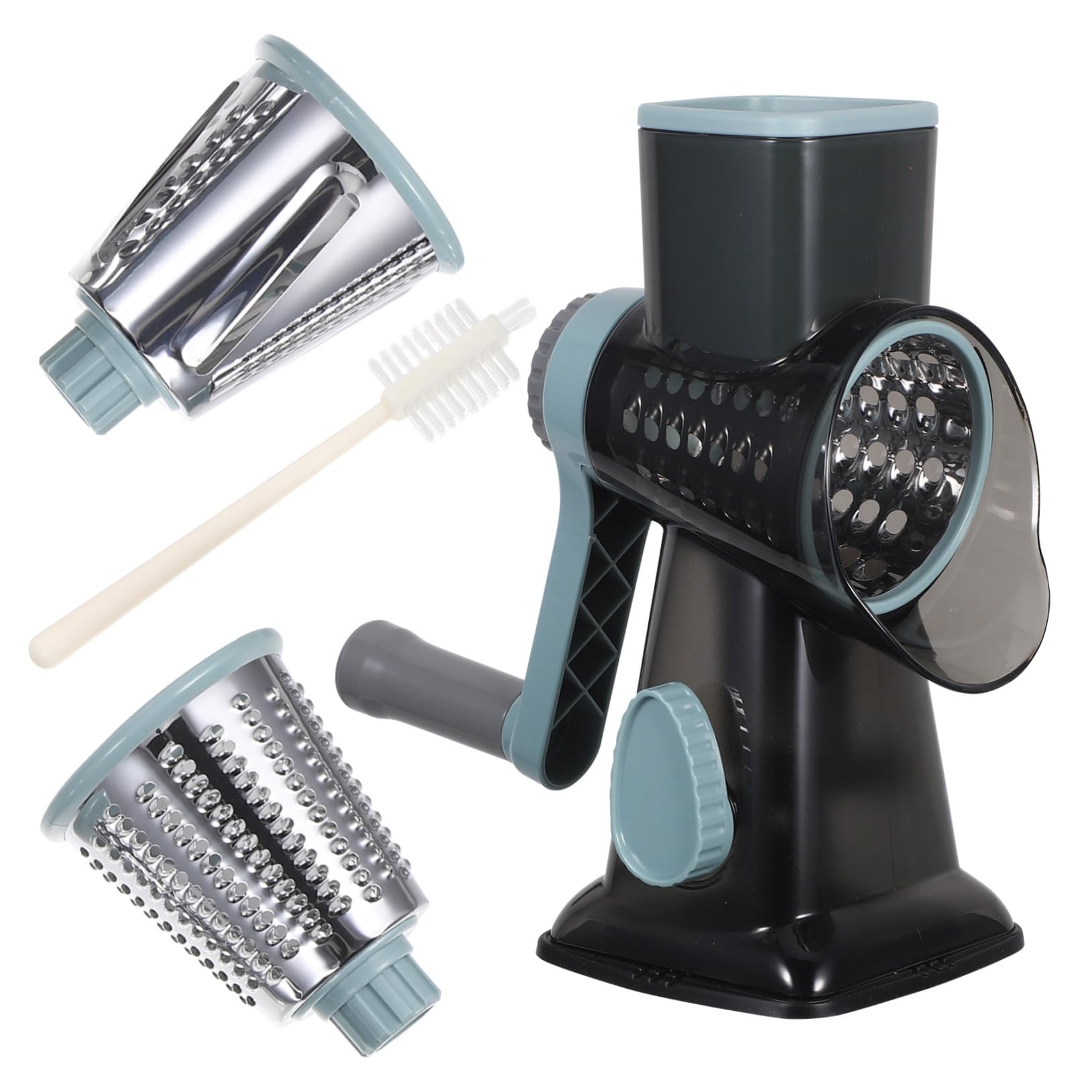 LABRIMP Rallador Manual Giratorio con Manivela Base Antideslizante Cortador Verduras Patata Queso y Secos Compacto y Fácil de Limpiar