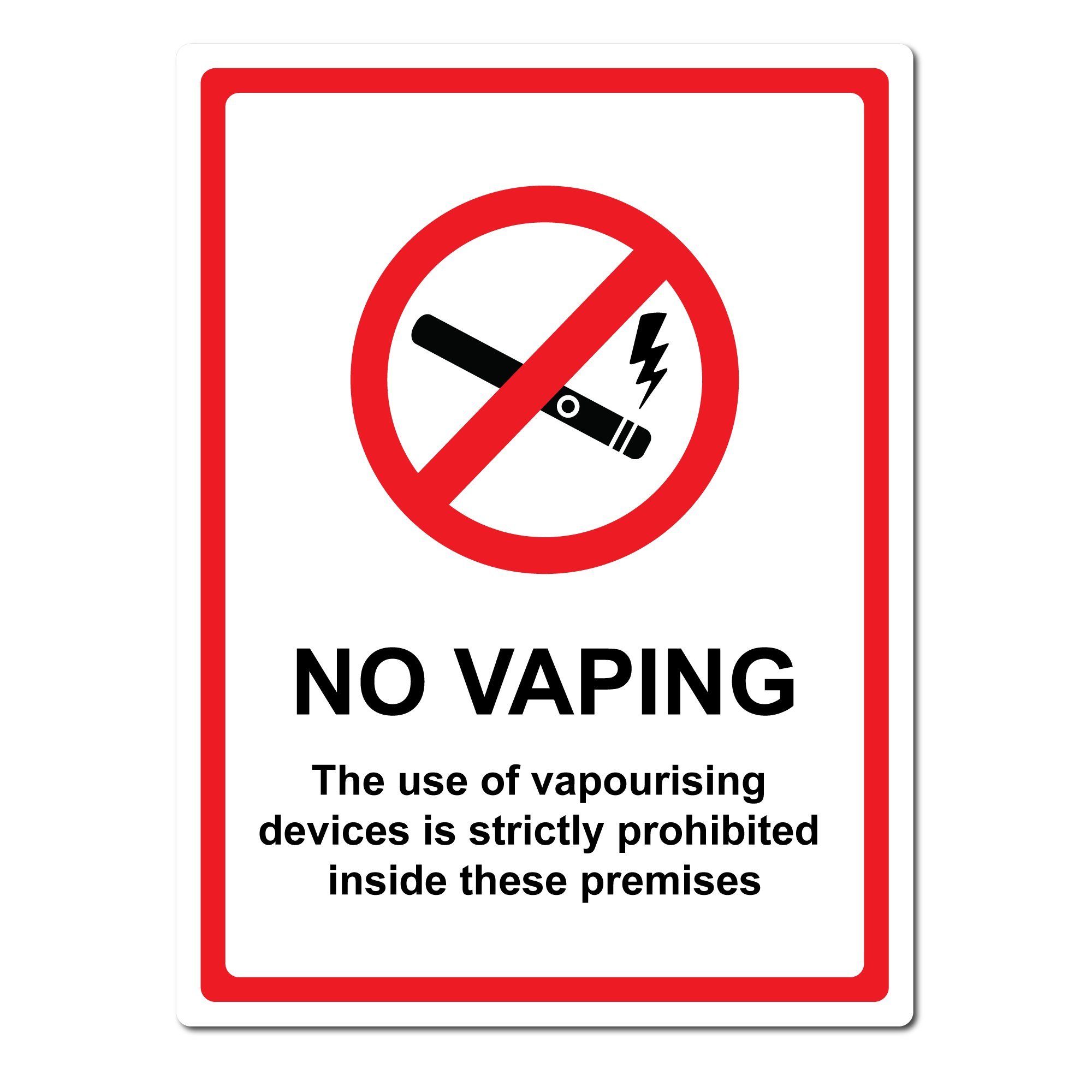 No Vaping - Self Adhesive Sign - 150 x 200mm