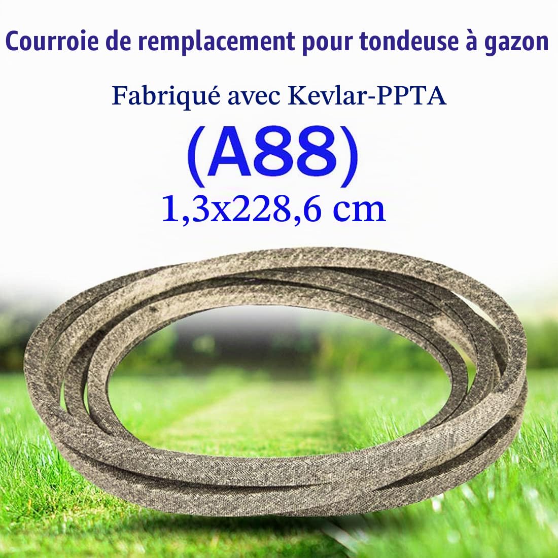 Tondeuse à gazon tracteur lame de pont de coupe transmission courroie d'entraînement pour AYP 105732X 120302X 125907X 193214 532125907 532193214 1/2 "x 90 pouces fabriqué avec Kevlar
