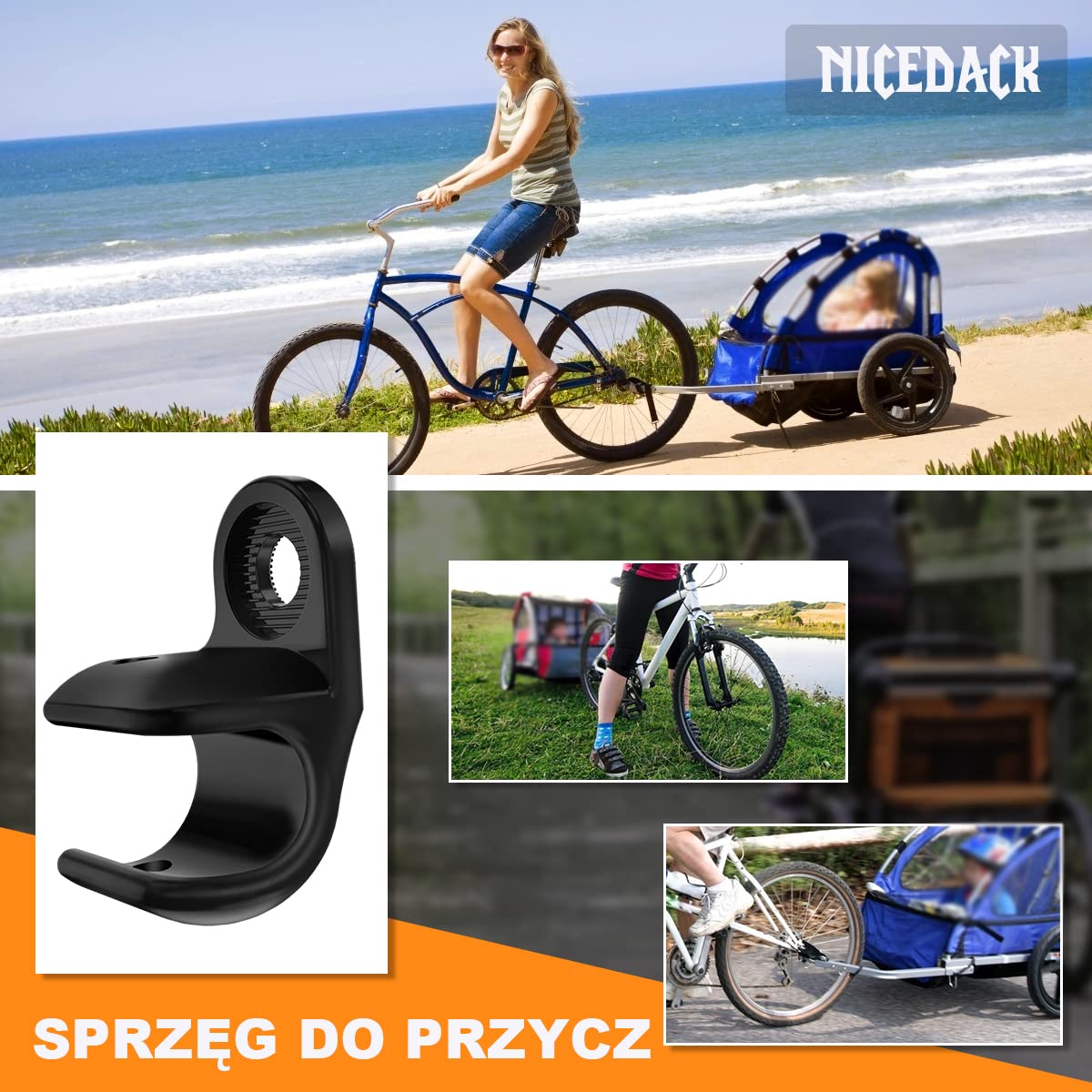 Sprzęgło do przyczepki rowerowej Thule, sprzęgło osi rowerowej do przyczepki Thule, sprzęgło rowerowe do modeli Thule Chariot