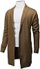 H2H Mens Casual Comfortable Fit Ruffle Shawl Collar Knitted Open Front Long Length Sweater Cardigan