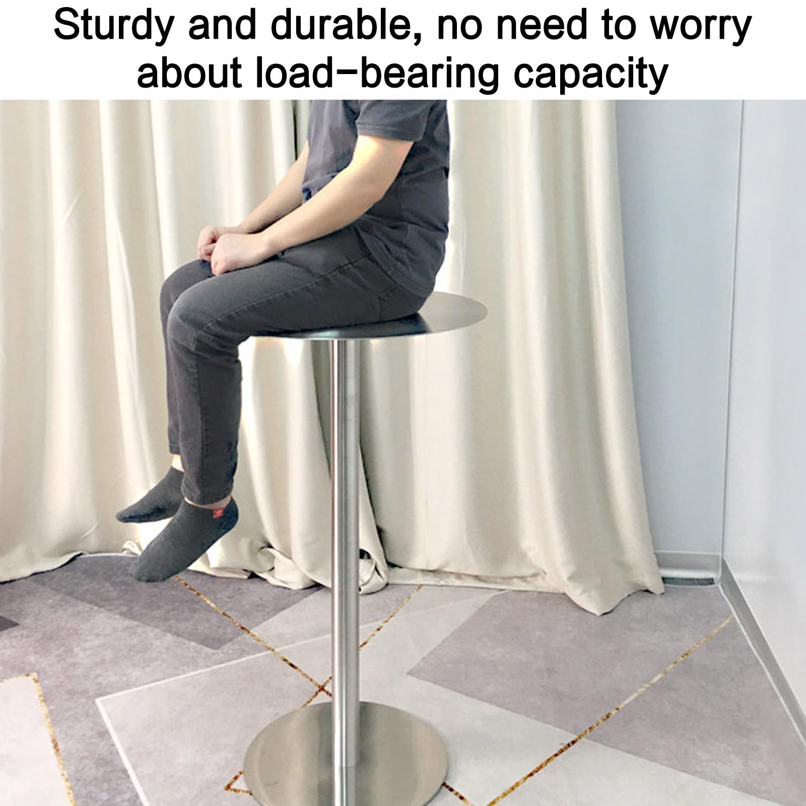 Okrągły stół bistro ze stali nierdzewnej, stabilny stolik koktajlowy do kawiarni, domu i jadalni, łatwy w montażu i czyszczeniu, idealny do pubu lub lady, 70 cm