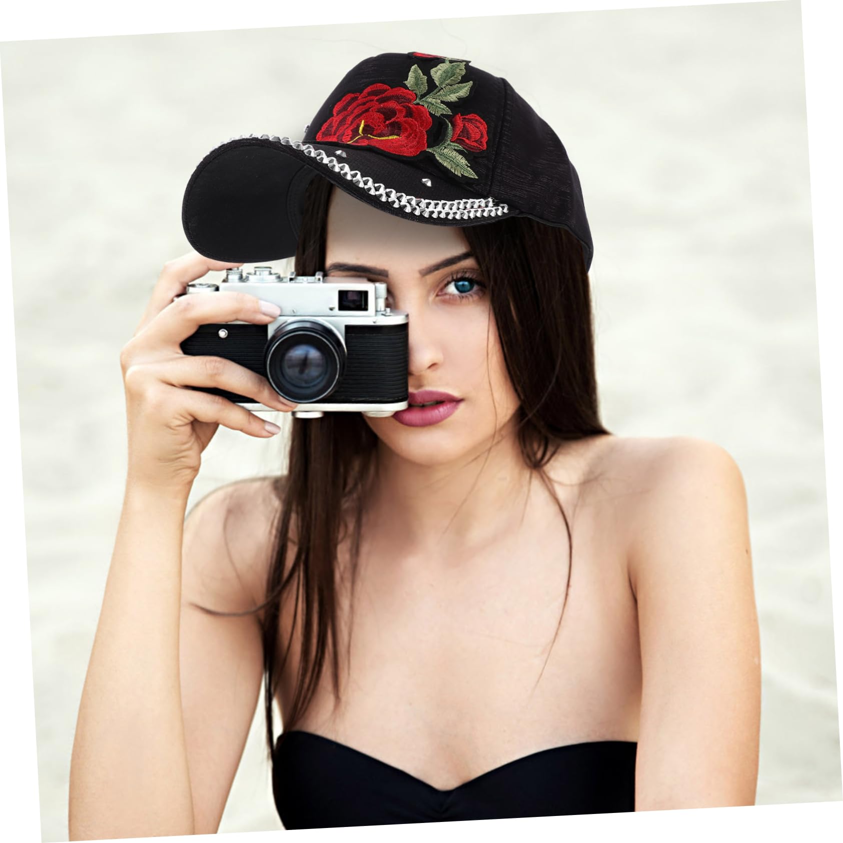 FRCOLOR Gorra De Béisbol con Protección Solar Sombrero para El Sol Visera Gorro para Mujer para Exteriores Sombrilla De Verano para Playa para Niña Y Mujer con Diamantes De
