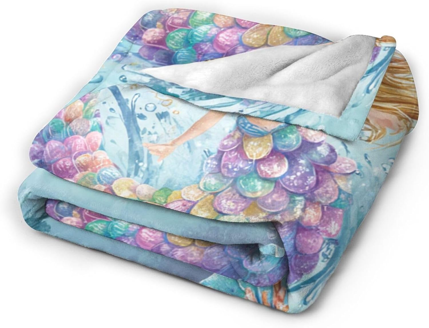 Mermaid Blanket Ocean Mermaid Throw Blanket Underwater Soft Cozy Fleece Fuzzy Plush Flannel Blankets Gifts for Women Girls Boys Kids Adults 50"X40" - Image 2