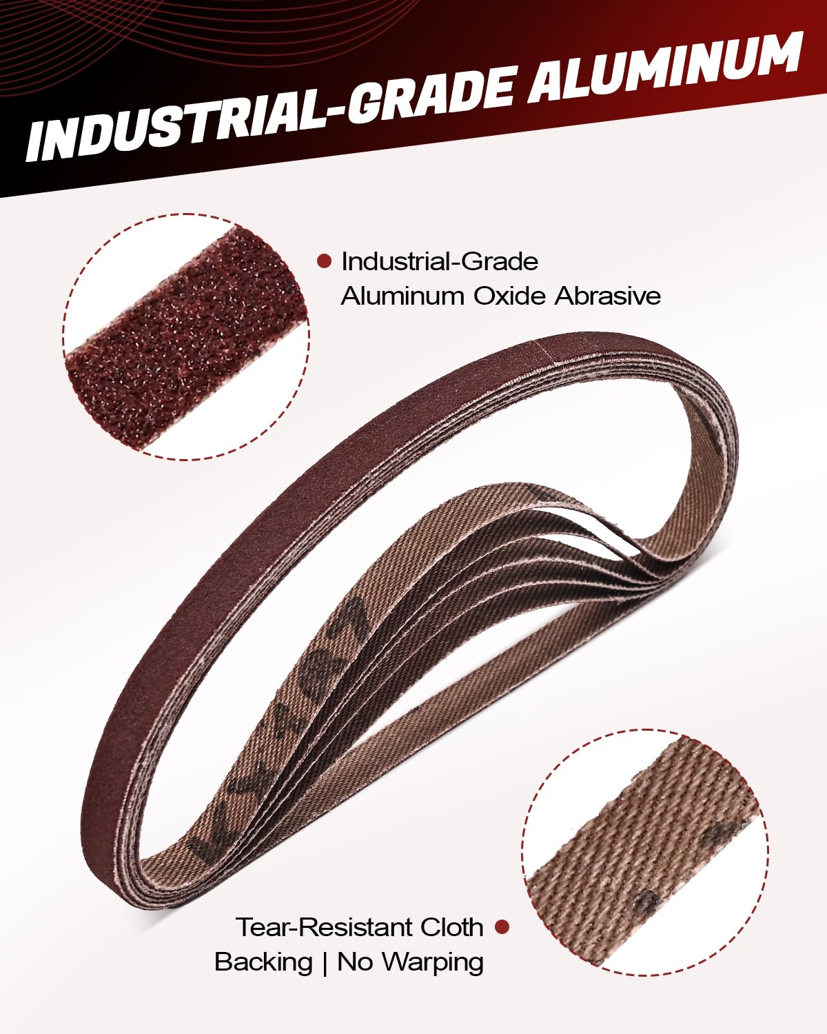 66PCS Micro Detail Sander Kit, 7 x 320mm Mini Hand Finger Sandpaper Sander Belts (80 to 600 Grits) - Image 4