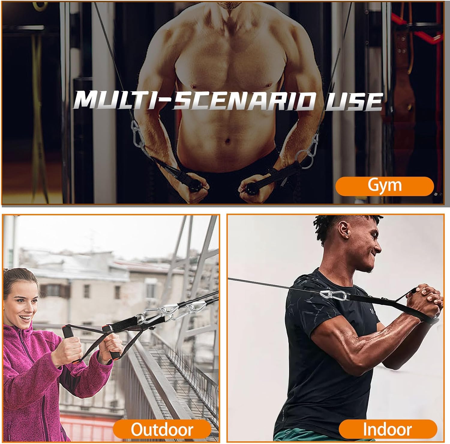 AccEncyc Cable Attachments for Gym, 2PCS Gym Cable Extension Compatible with Gym Accessories, Gym Cable Machine for LAT/Tricep Pull Down, Leg Extensions Machine - Image 7