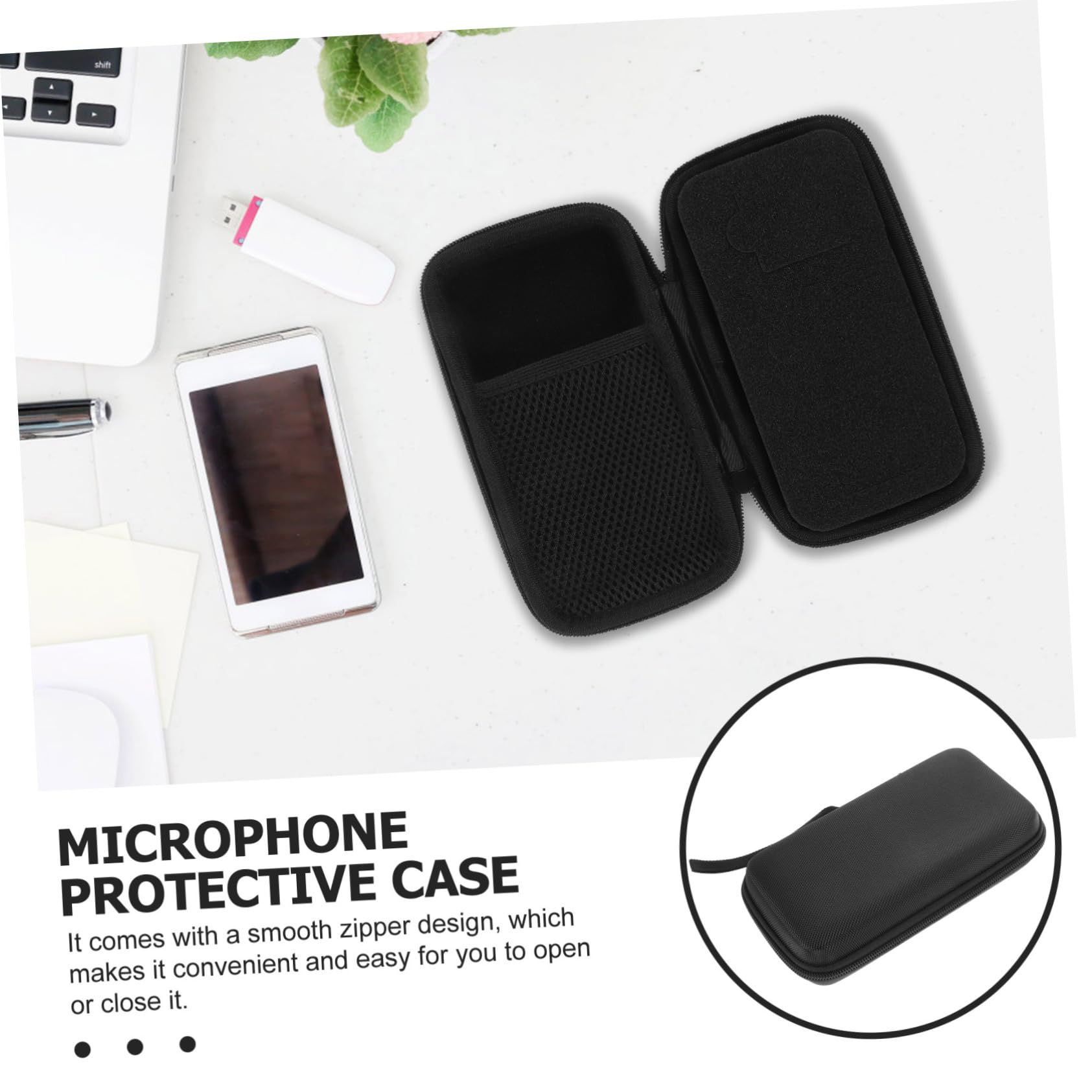 balacoo 3pcs Dirtproof Splashproof Microphone Case Mic Bag Storage Mic Pouch for Recording