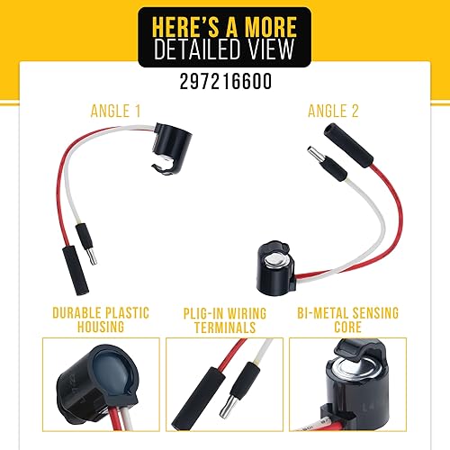 Miniatura 3 de PartsBroz - Termostato de descongelación para congelador 297216600 actualizado [puntas de bricolaje incluidas] por PartsBroz – Pieza compatible con